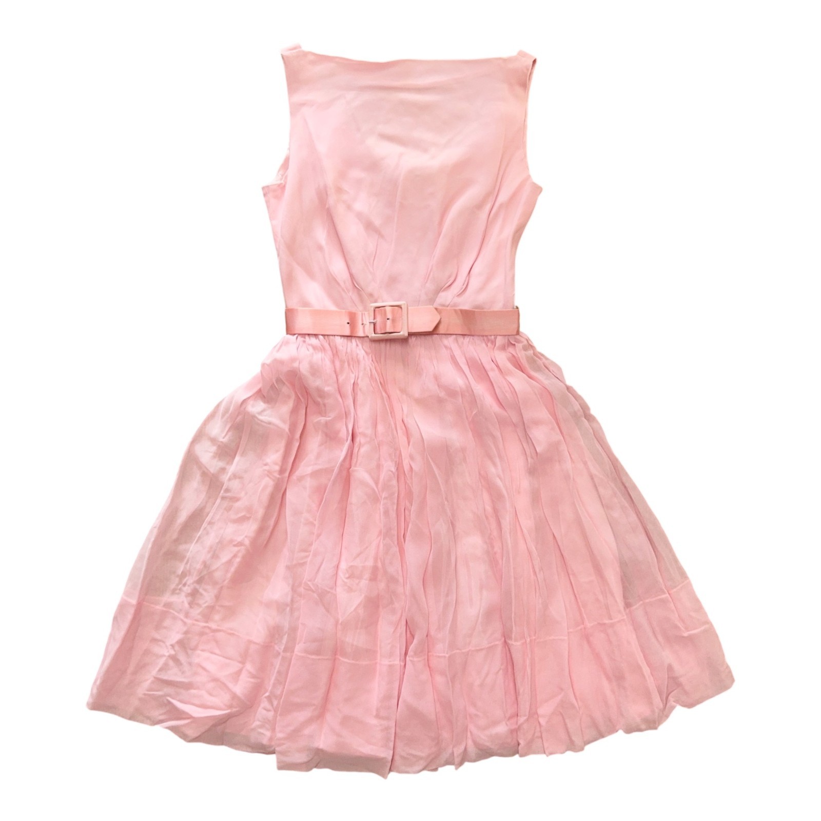 Vintage Jr Theme Barbie / Party Dress Sleeveless 1960s Belted Pink New York