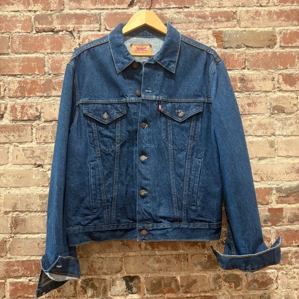 Levi Strauss Co Denim Trucker Jacket Blue Size 46 Womens XL Vintage Made in USA
