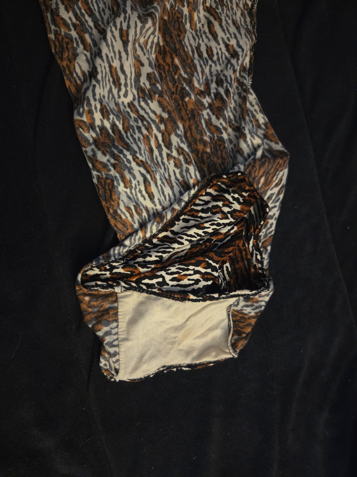 Vintage 80&rsquo;s Leopard Print one shoulder Swimsuit One Piece medium Jacques Moret
