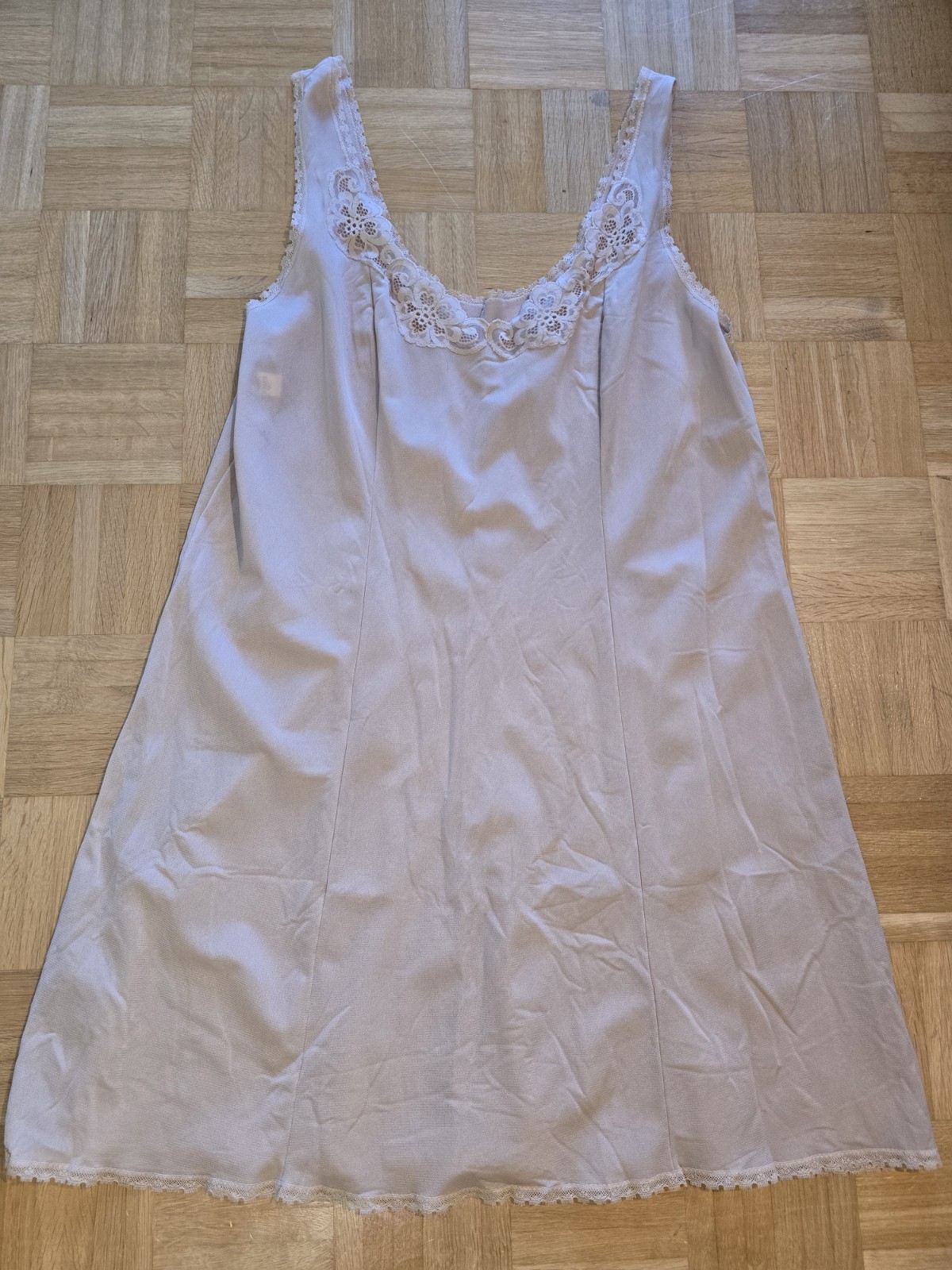 RARE: lined slip dress made in Italy, size 42 / I 46, skin, NEW *VINTAGE