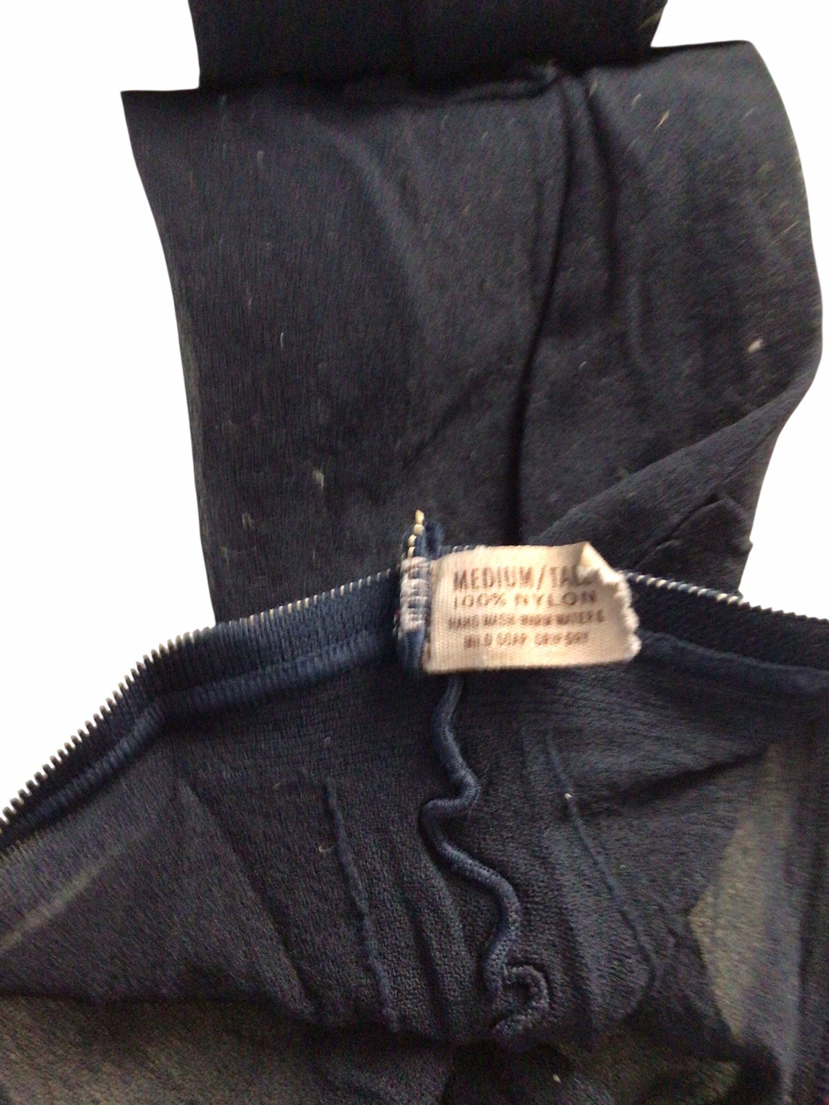 Vintage MOJUD 100% Carmolon Nylon Medium/Tall Navy Sheer To The Waist