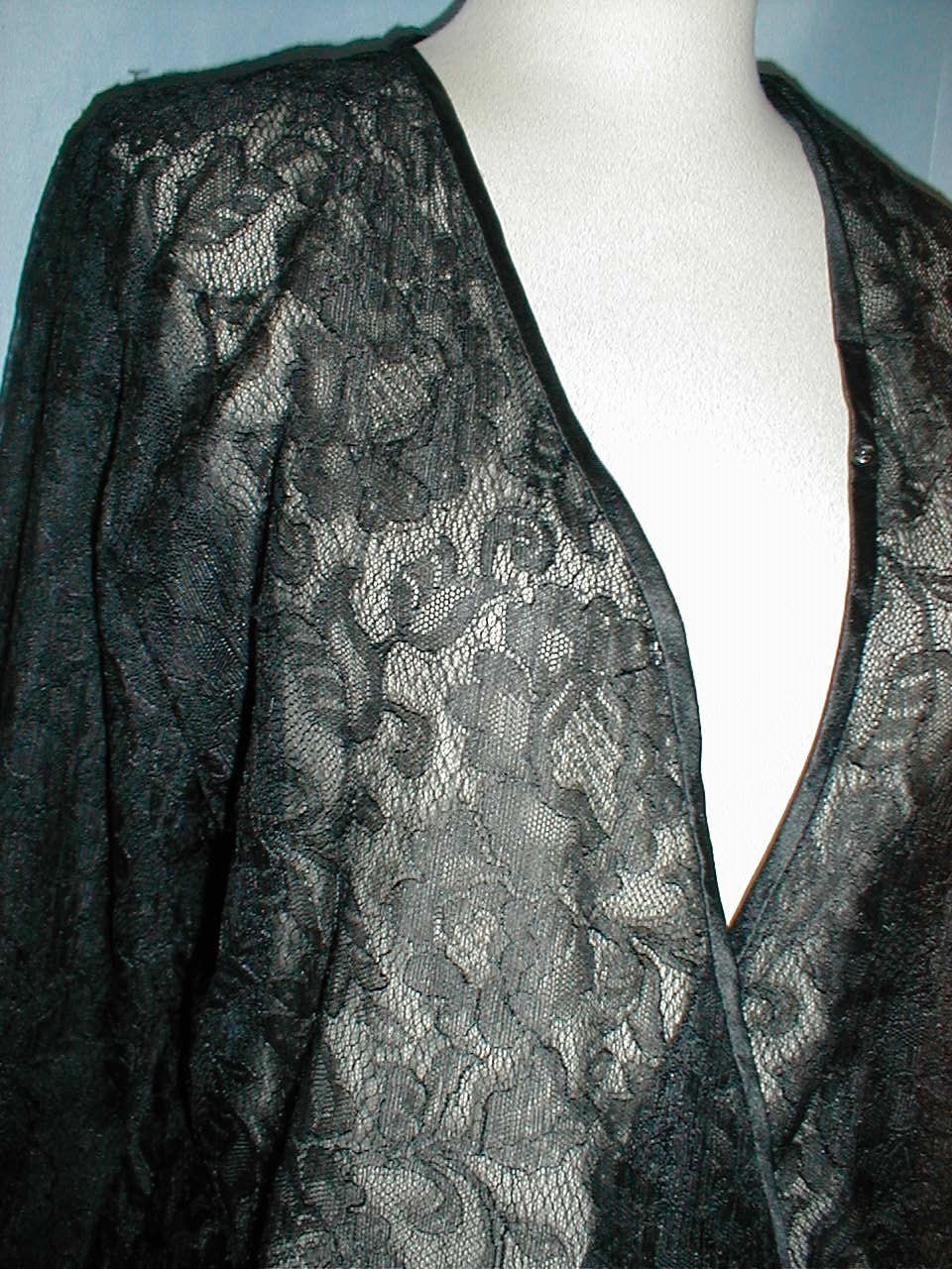 Gothic Vintage Flapper 1920 Dress Jacket Black Chantilly Lace