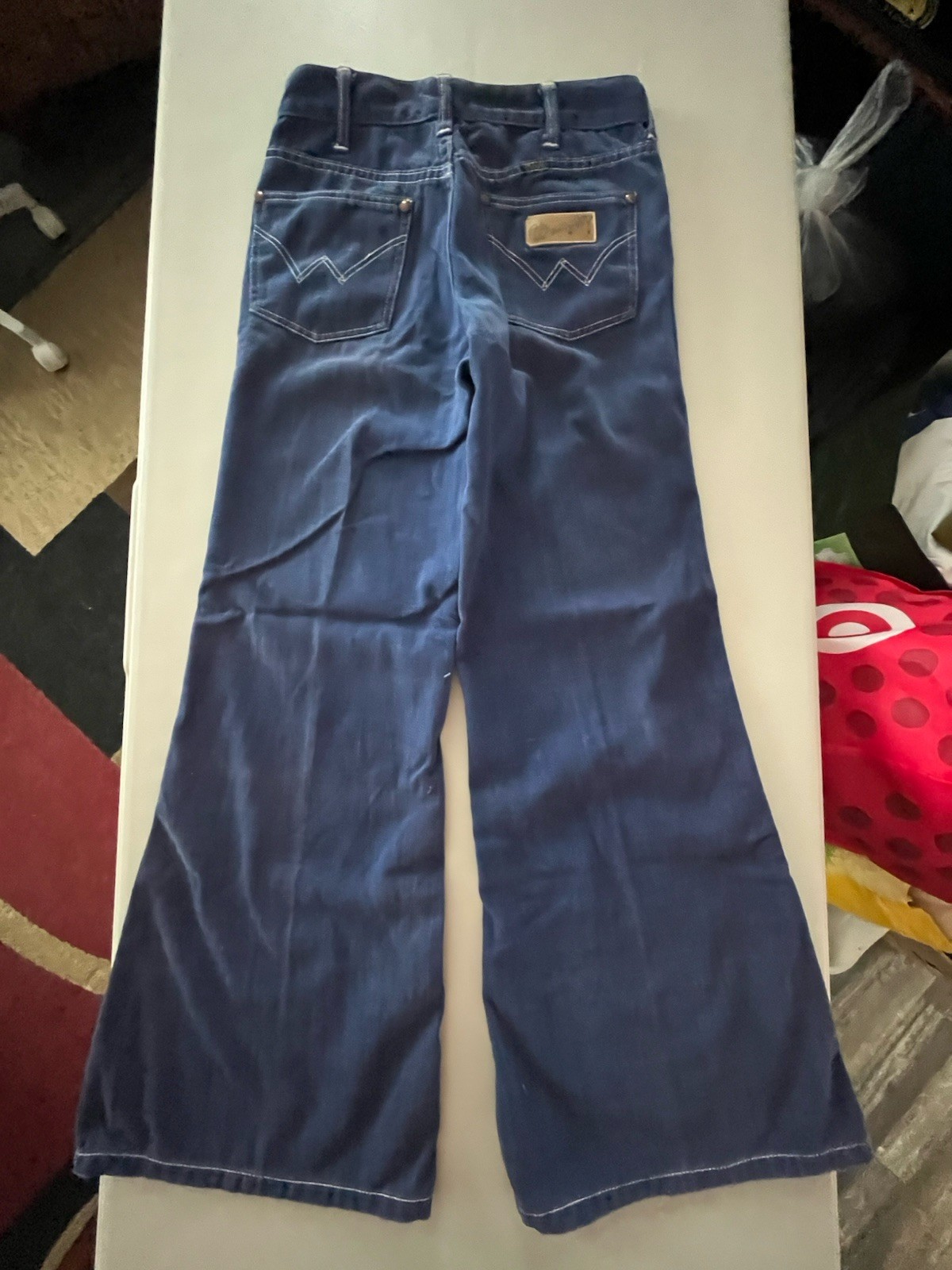1970s Women’s Wrangler Huge Flares Denim Jeans Vintage 25.5×27.5 Made In USA ￼