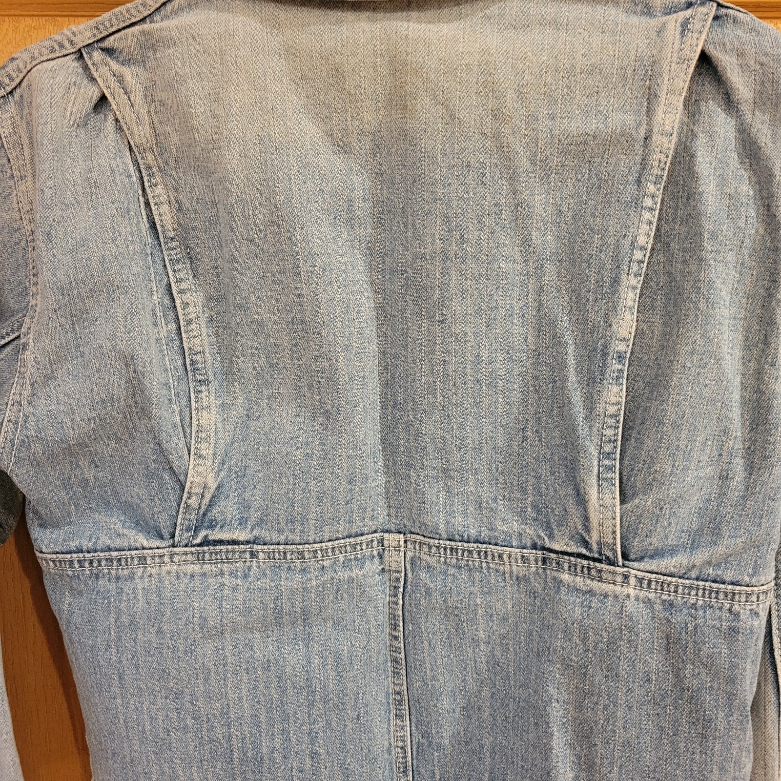 Vintage Union Bay Denim Jacket 100% Cotton Trucker Country Distressed Size Small