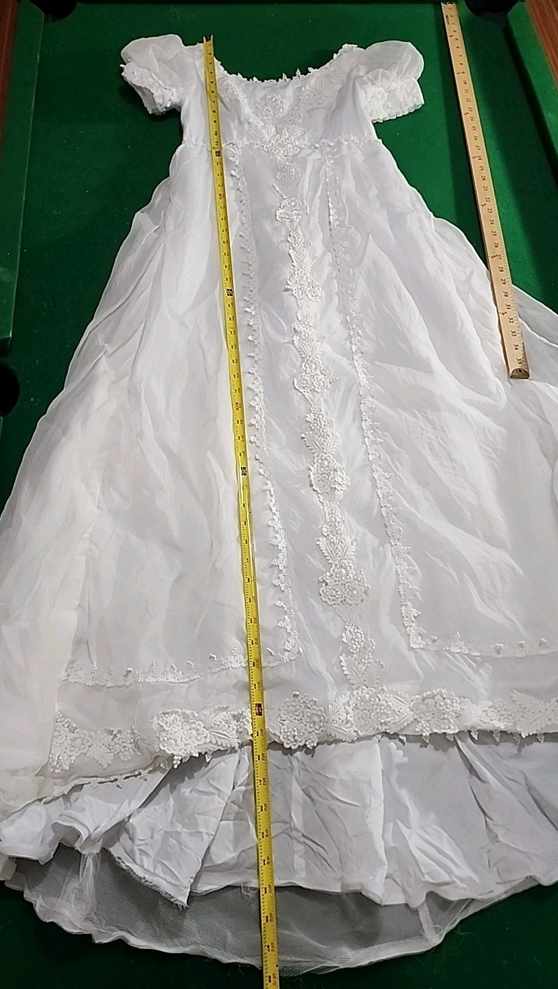 VTG ALFRED ANGELO ORIGINAL White Empire Waist Wedding Dress With DetachableTrain