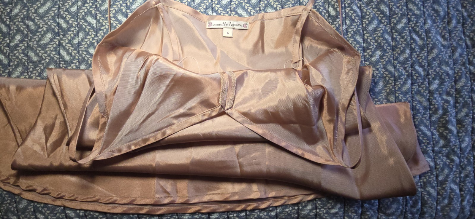 Blush Pink Beaded Sheer Mid-length Vintage Style Dress With Slip Size M