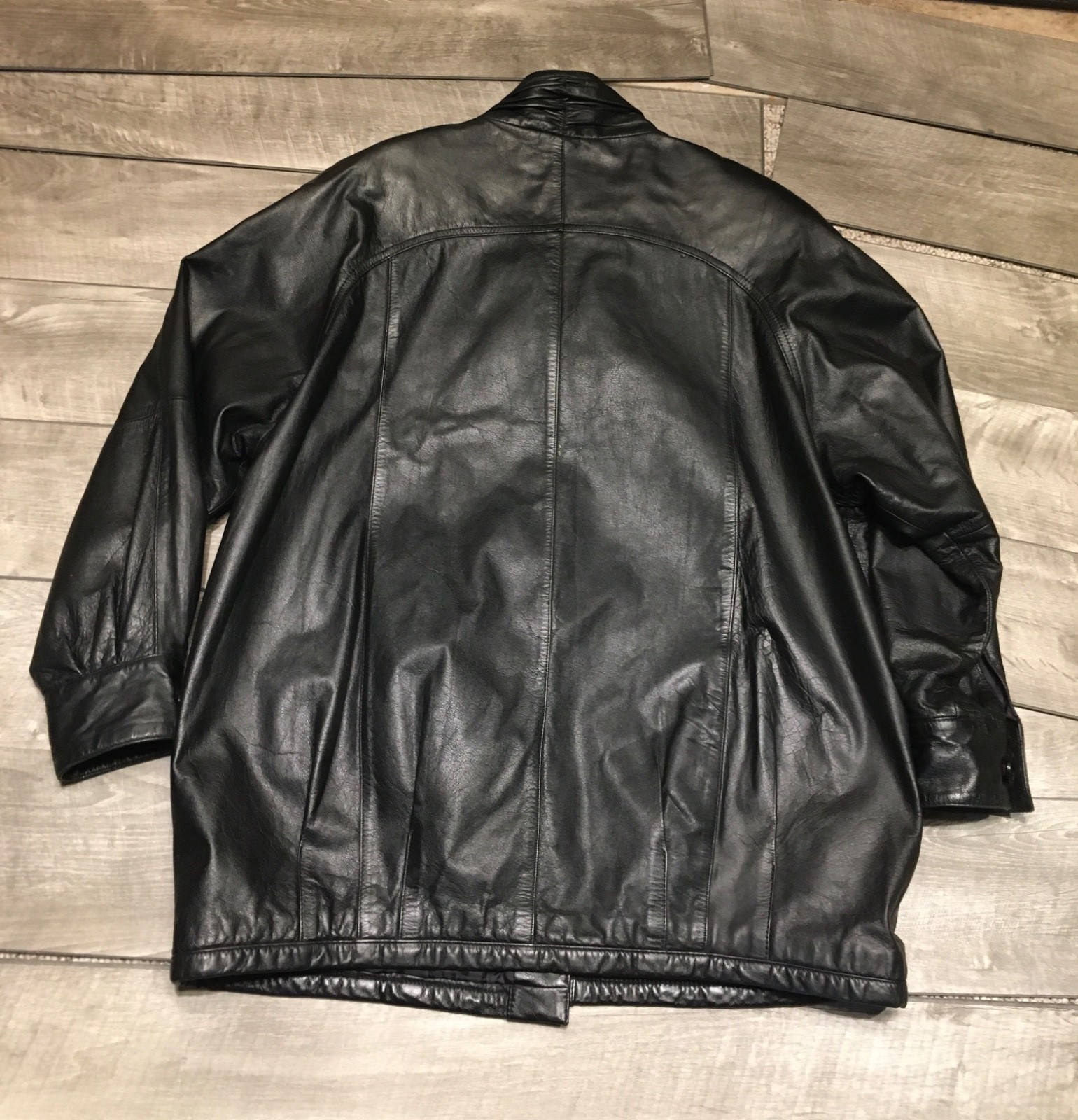 Womens Jacqueline Ferrar Riding Leather Bomber Button Front Coat Jacket Size 14