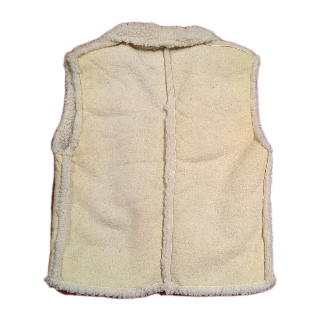 Vintage Wool Embroidered Shearling Vest Boho Folk Hippie Floral Sherpa Lined S/M