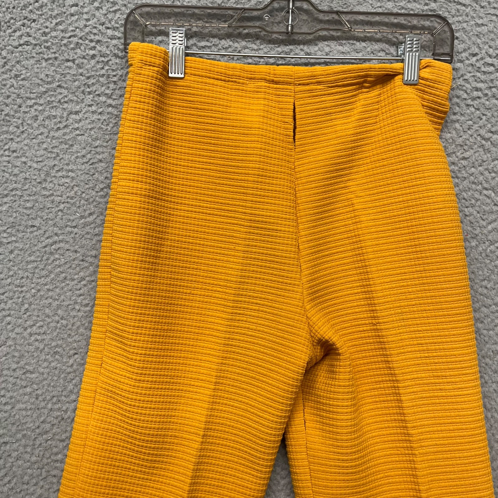60&rsquo;s Leisure Pant Set Womens S Marigold Yellow Textured Dacron Polyester 70&rsquo;s