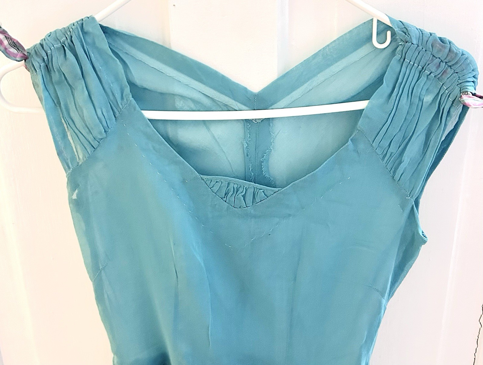 1950-1960 Handmade Blue Chiffon Princess Dress