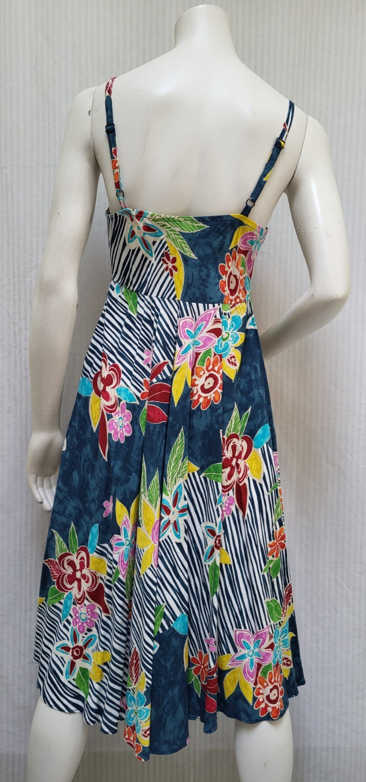 Vintage JAMS WORLD Multicolor Tropical Floral Midi Sun Dress – Size M – EUC