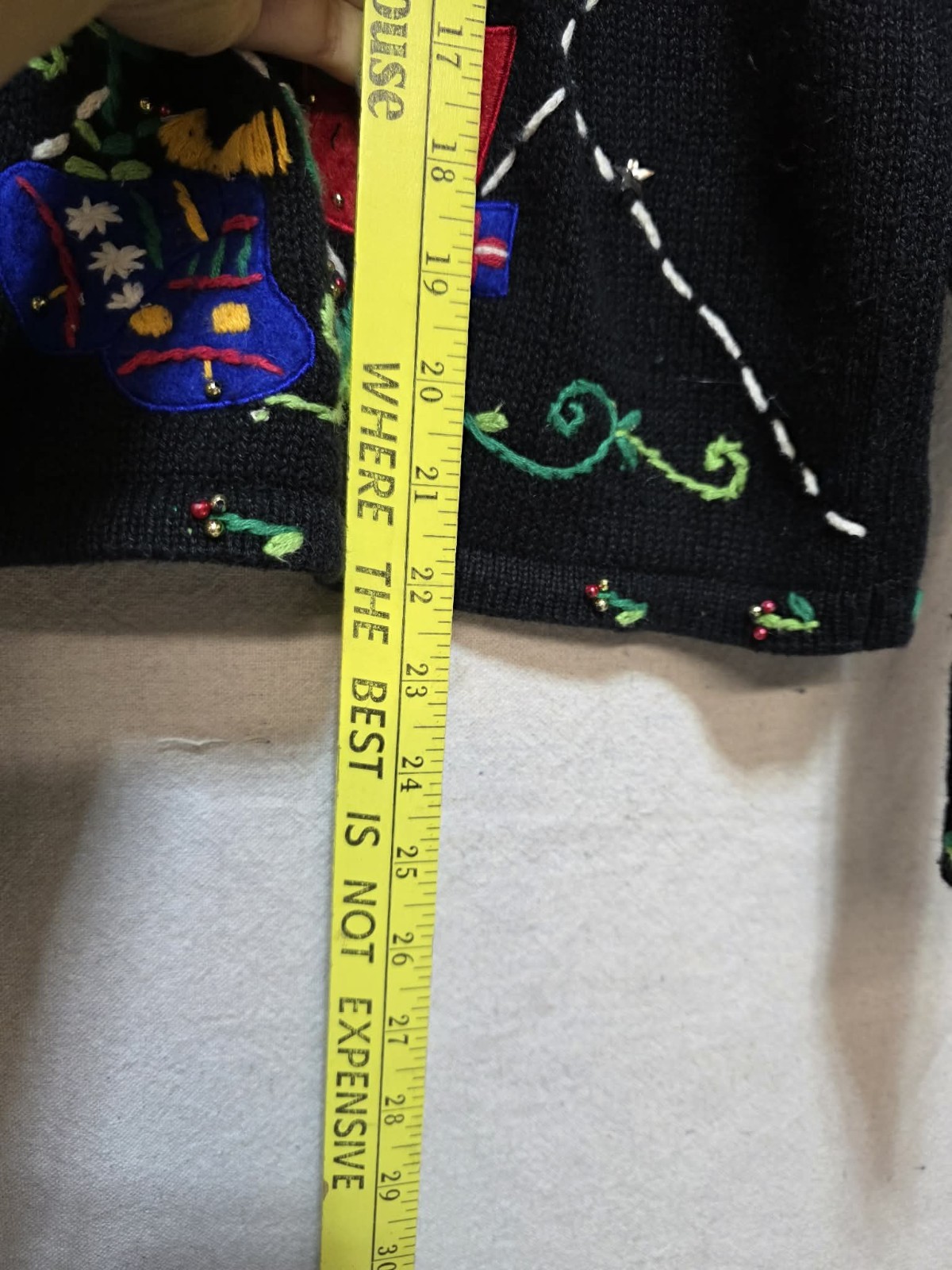 Vtg 90s Designer Original Studio Christmas Kitschy Ugly Sweater Cardigan Size XL