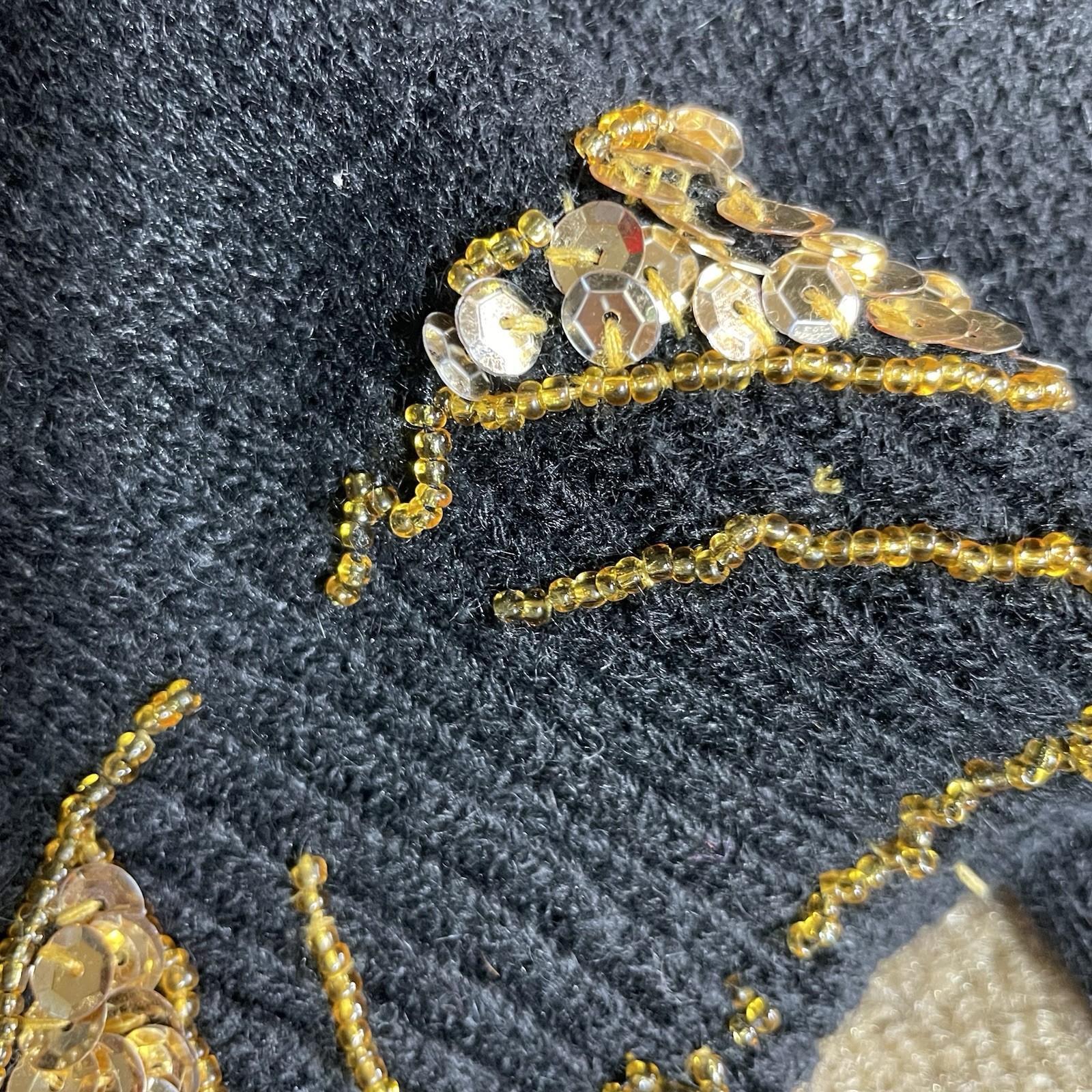 Cristina Vintage Sweater Sequins Beaded Silk Nylon Angora Mardi Gras