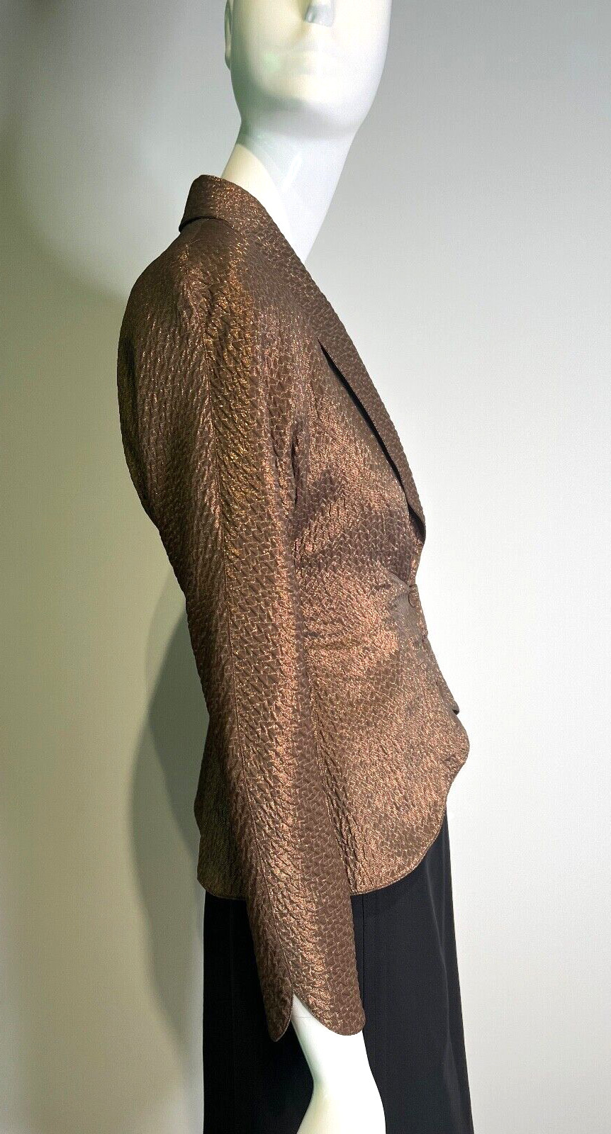 THIERRY MUGLER Bronze Copper METALLIC Blazer Jacket Size 40 France Vintage 1980s
