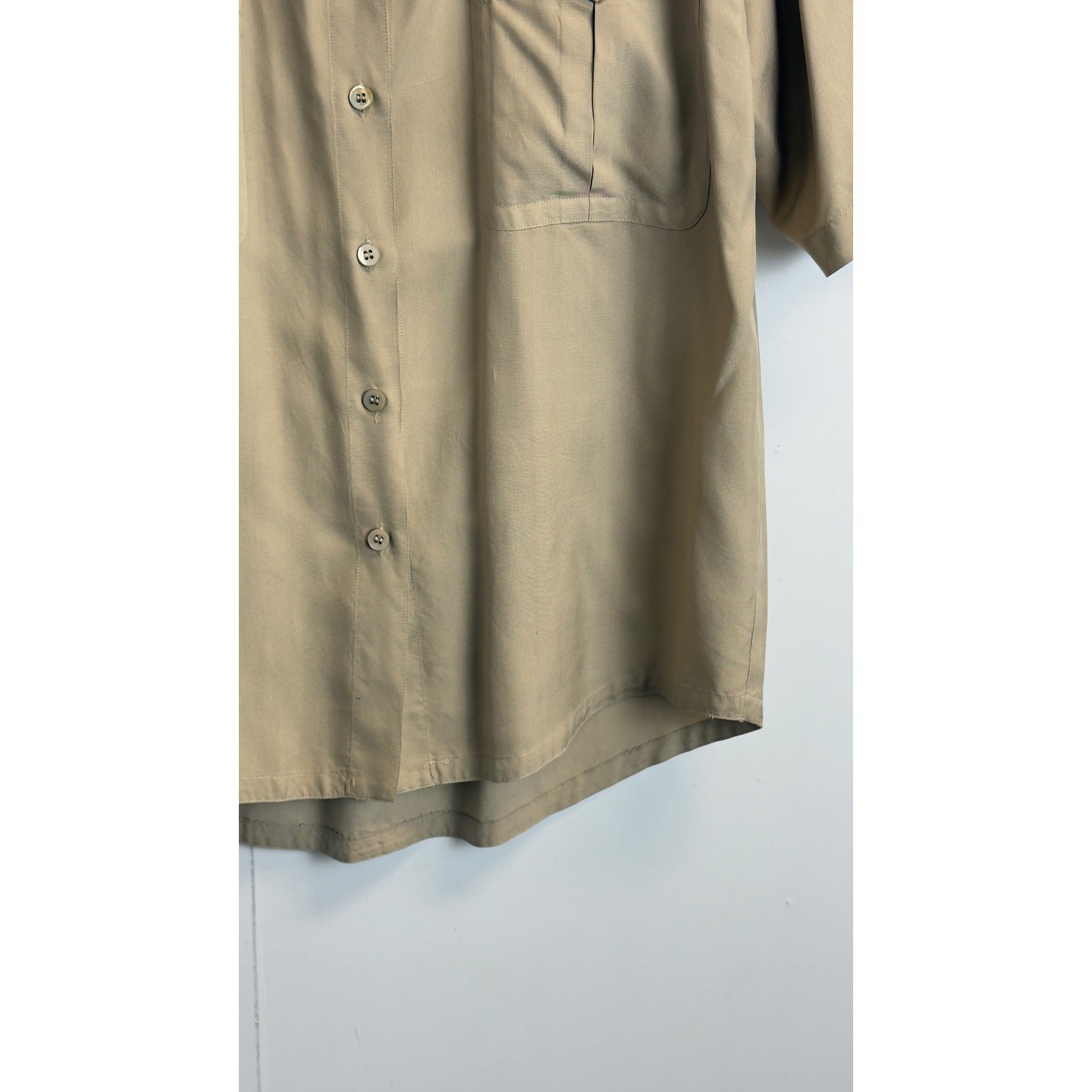 Adrienne Vittadini Vintage 100% Silk 2 Piece Safari Skirt Set Khaki Tan S/6