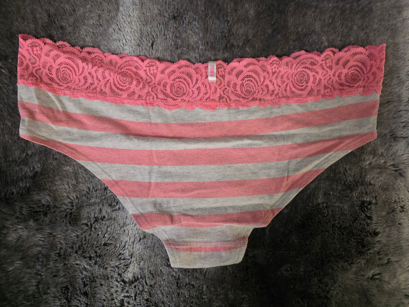 PINK by Victoria&rsquo;s Secret Pink Gray Extra Low Rise Hipster Panty Size L