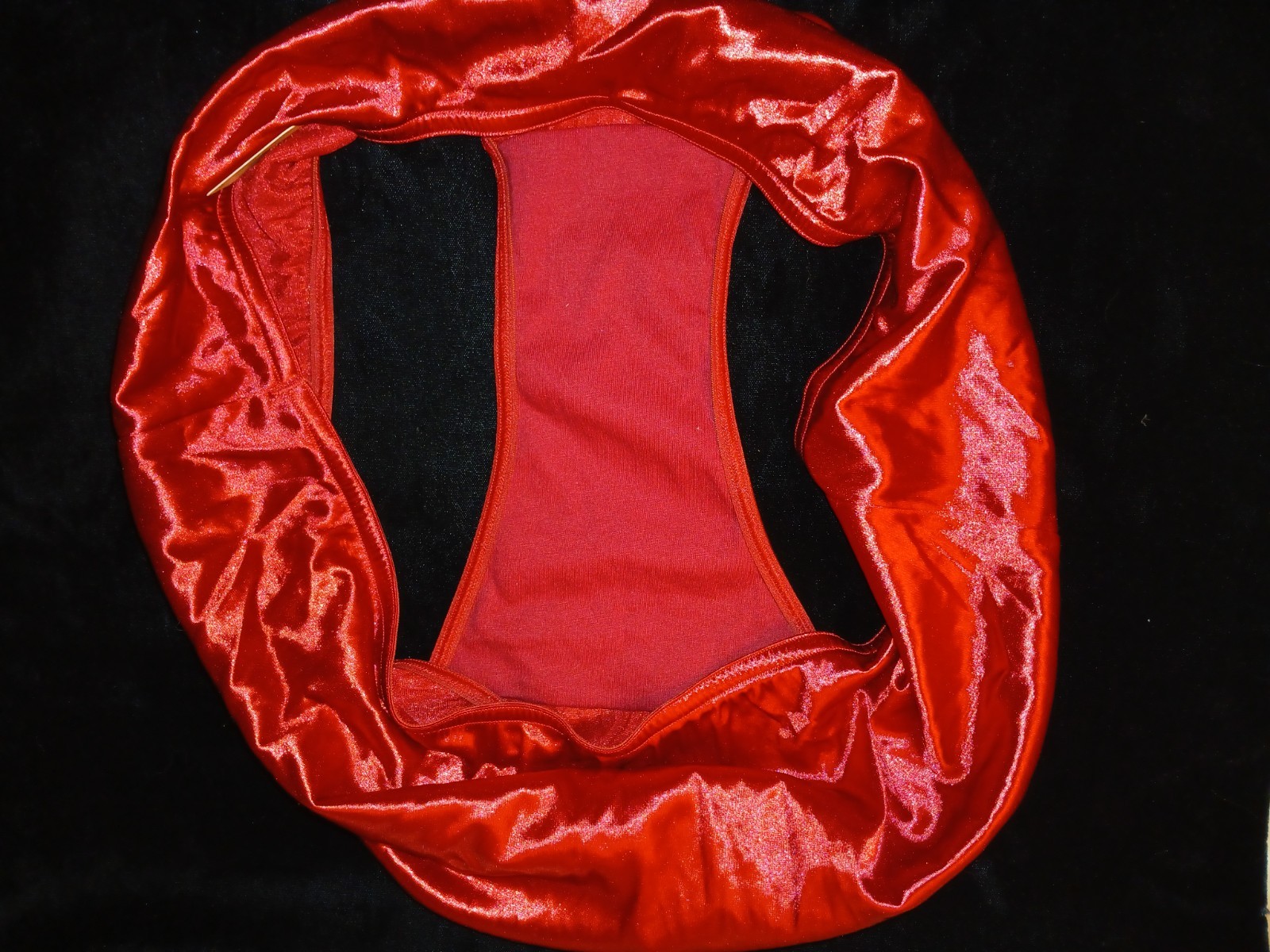 Vintage Layne Bryant Cacique Ruby Red Liquid Satin Hi-Cut Panties NWT 22/24 Plus