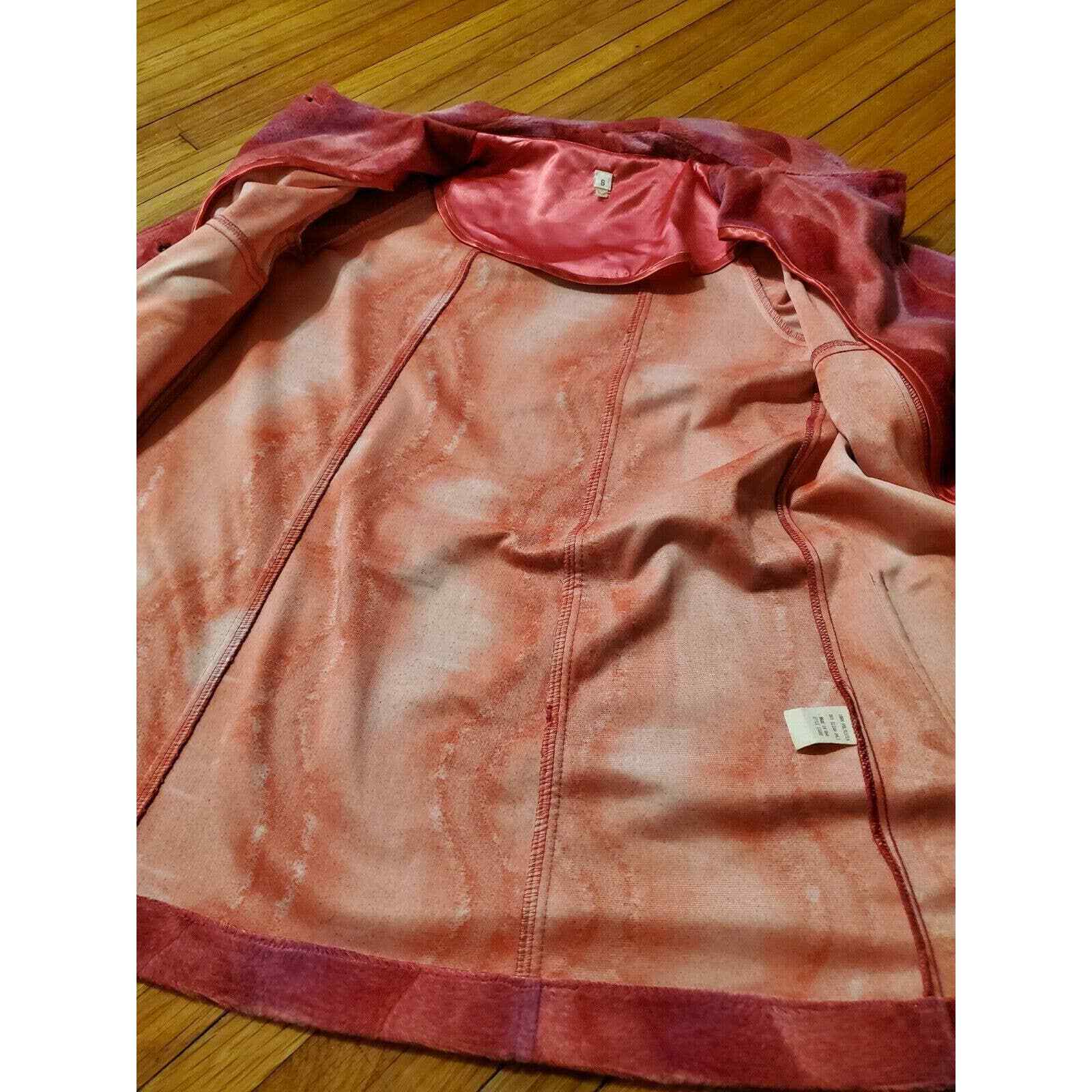 Vintage Pink Velour Jacket 70s Coat Psychedelic Mod Bold Made In America Groovy