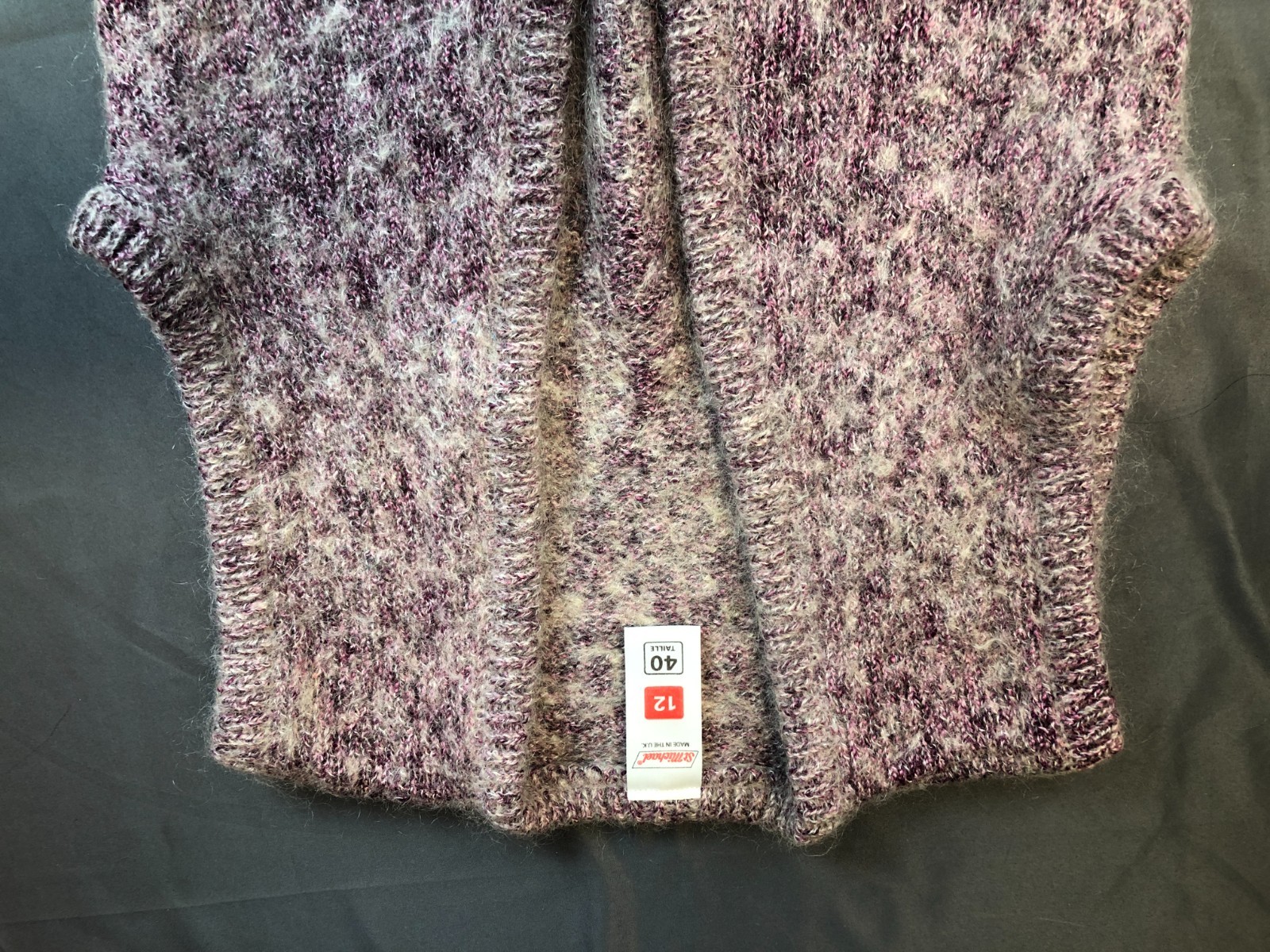 Vintage St Michael Size 12 / 40 Bust 34 Mohair Blend PURPLE KNIT VEST Bust 34in