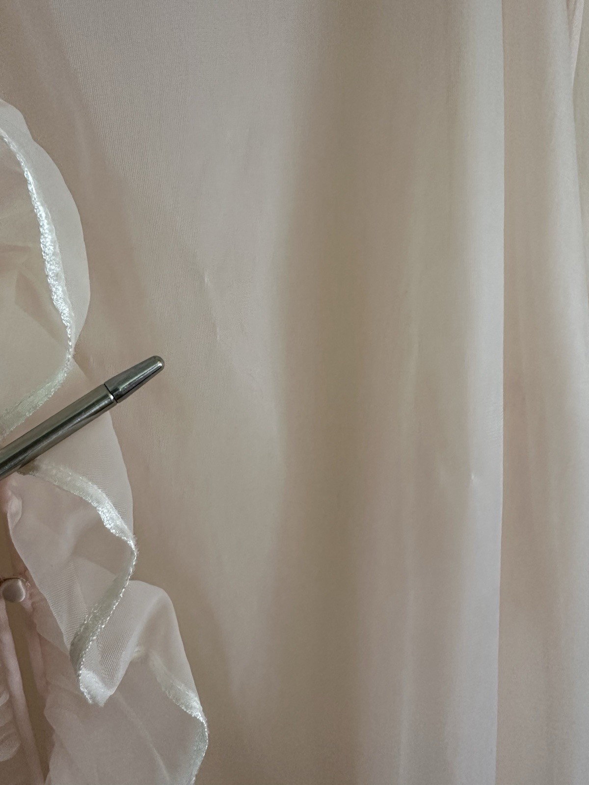 1960s Miss Elaine Pink Sheer Nylon Peignoir Robe Ruffle Front Double Layer VTG