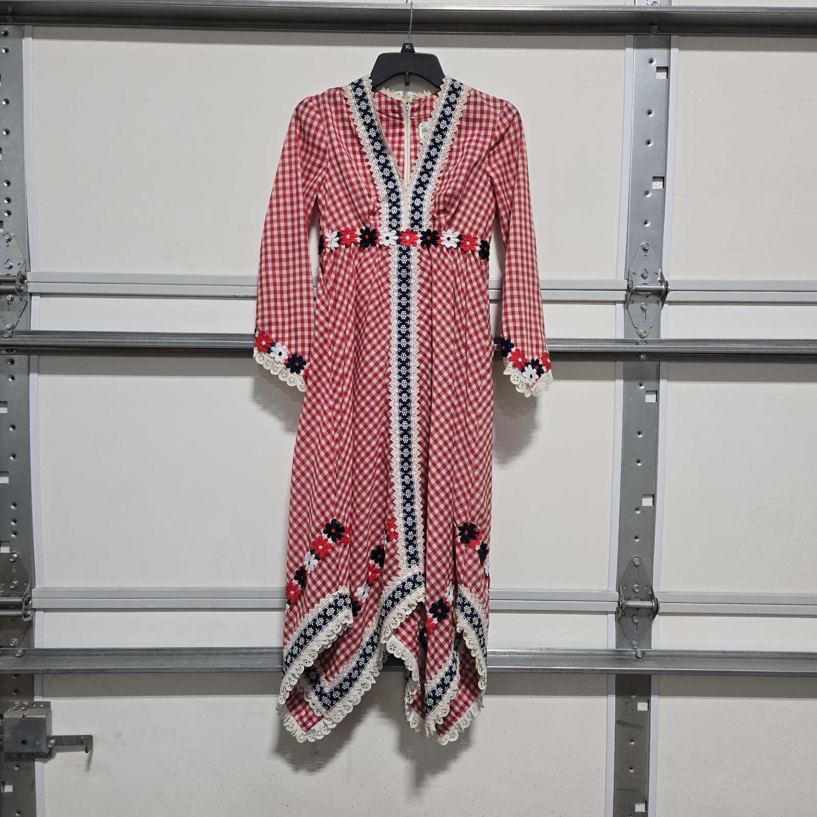 Vintage Eloise Curtis for Happenstance Red, White, Blue Handkerchief Dress