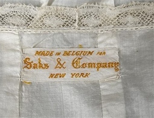 antique chemise camisole step-in white embroider lg 42 Belgium original 1890