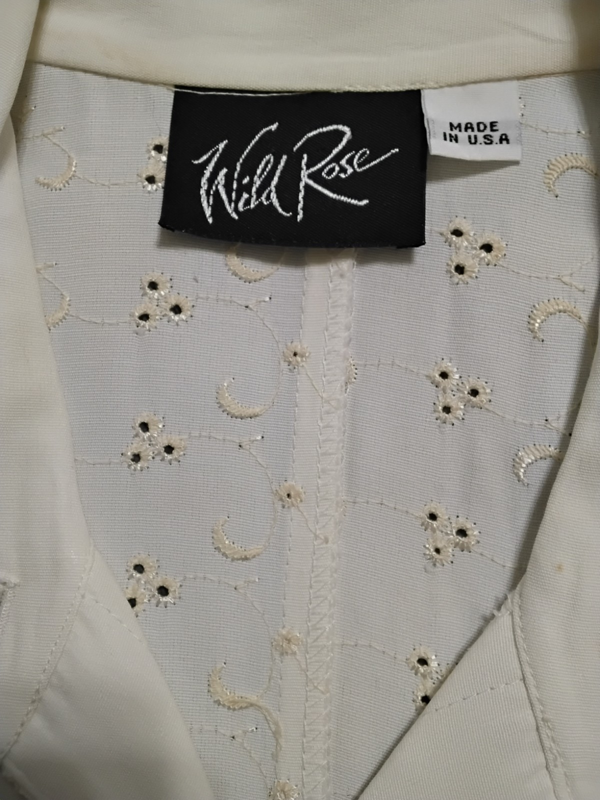 Vintage Wild Rose Cream Pant Suit Set Eyelet Duster 1990&rsquo;s