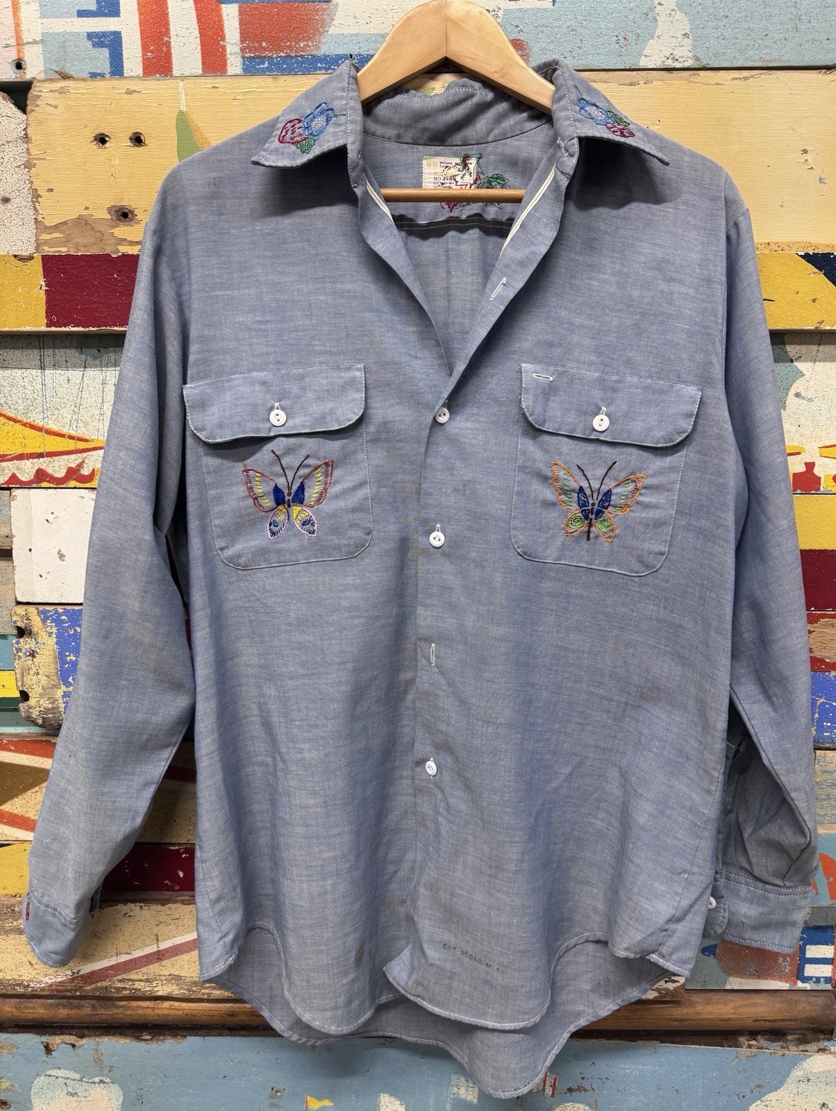 Vintage Embroidered JC Penney denim Style Shirt