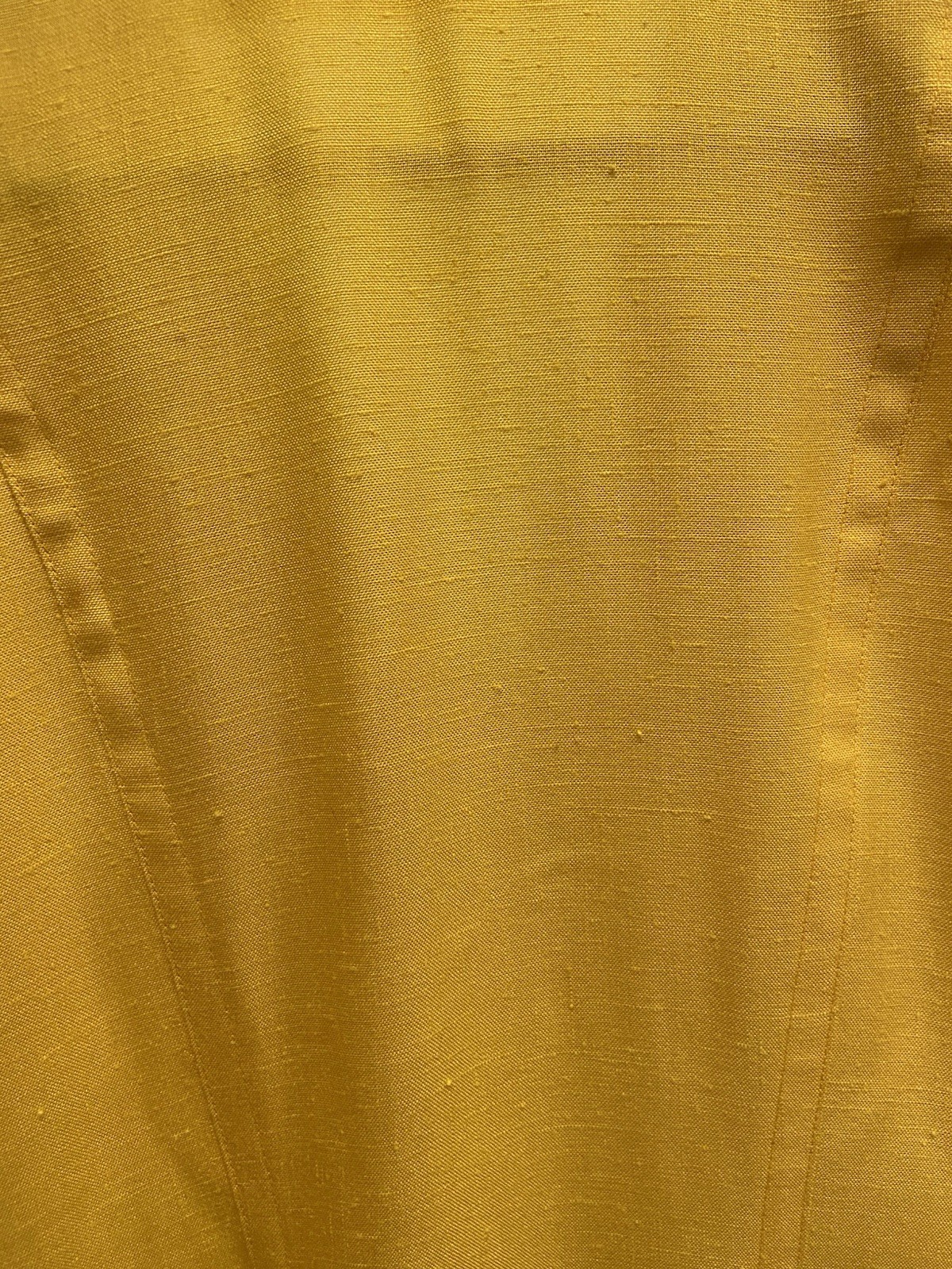 Vintage 80s Pierre Balmain Yellow Linen Power Dress Women’s M-L Made in France