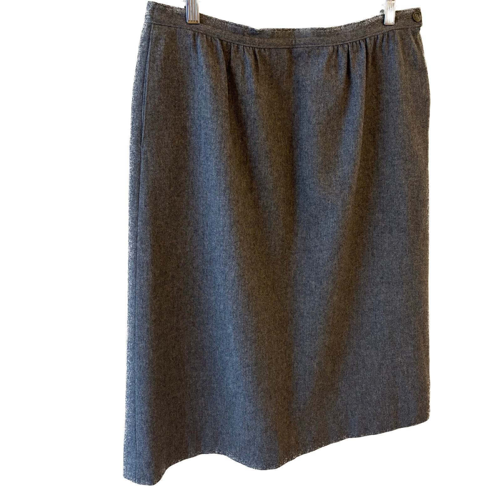 Vintage Pendleton 1990s Size 14 100% Wool Gray Skirt 28 Inches Made in USA Lined