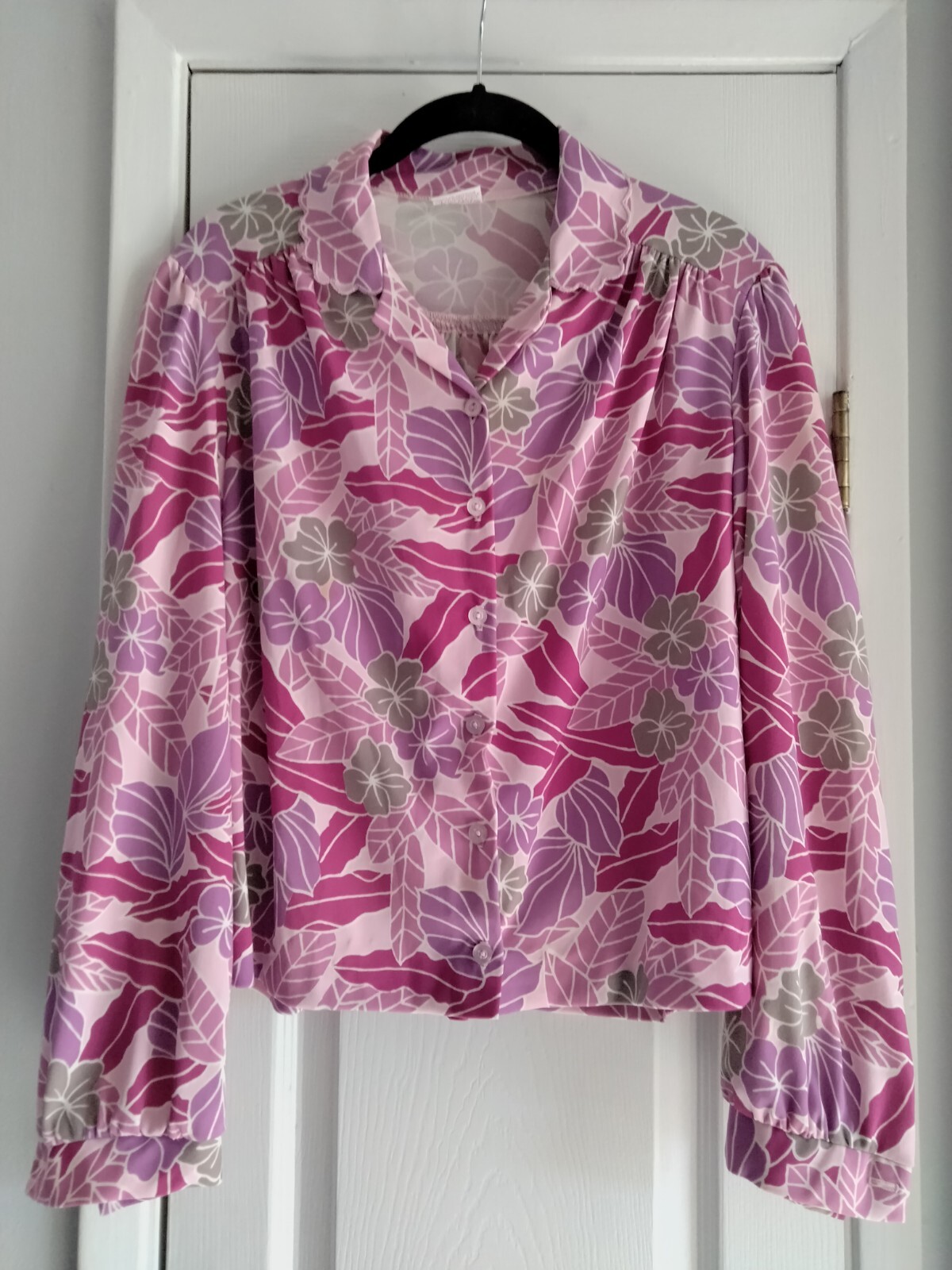 VINTAGE Floral Beachy Hawaiian Surf Shirt Blouse Graff Californiawear