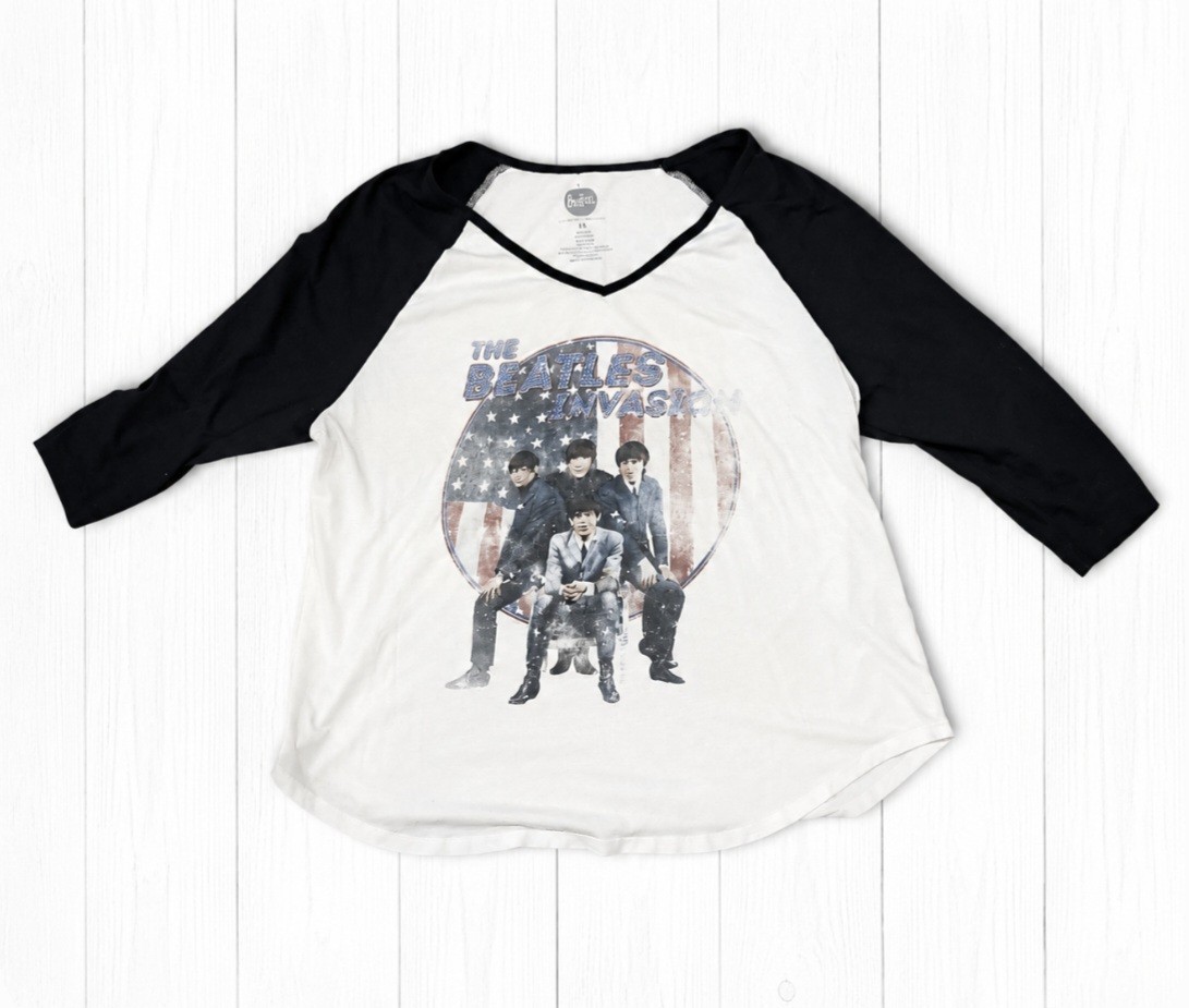 Vintage 2000&rsquo;s The Beatles raglan baseball t-shirt 3/4 Sleeve