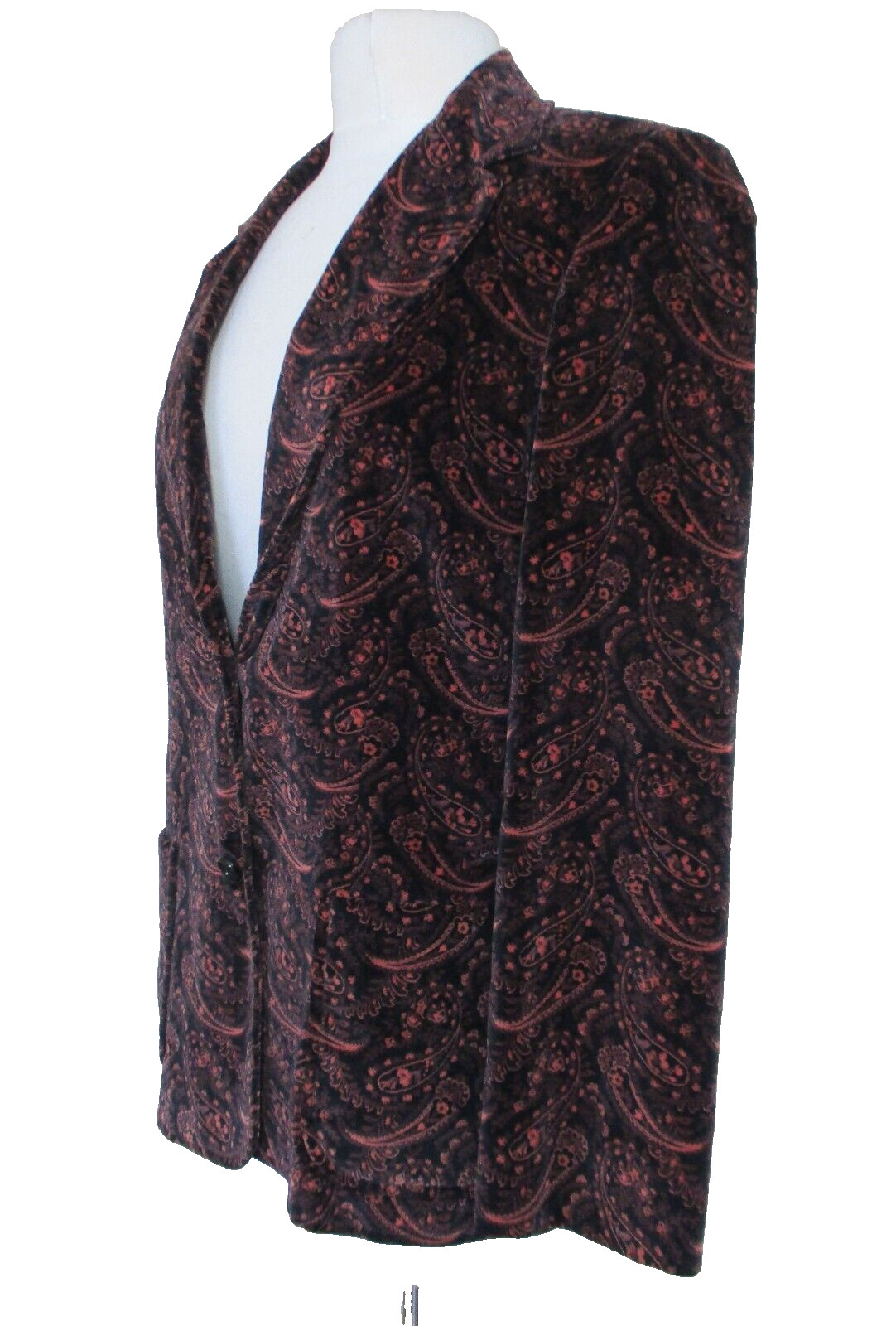 Vintage Suburban Separates Blazer Medium Women Velvet Paisley Print