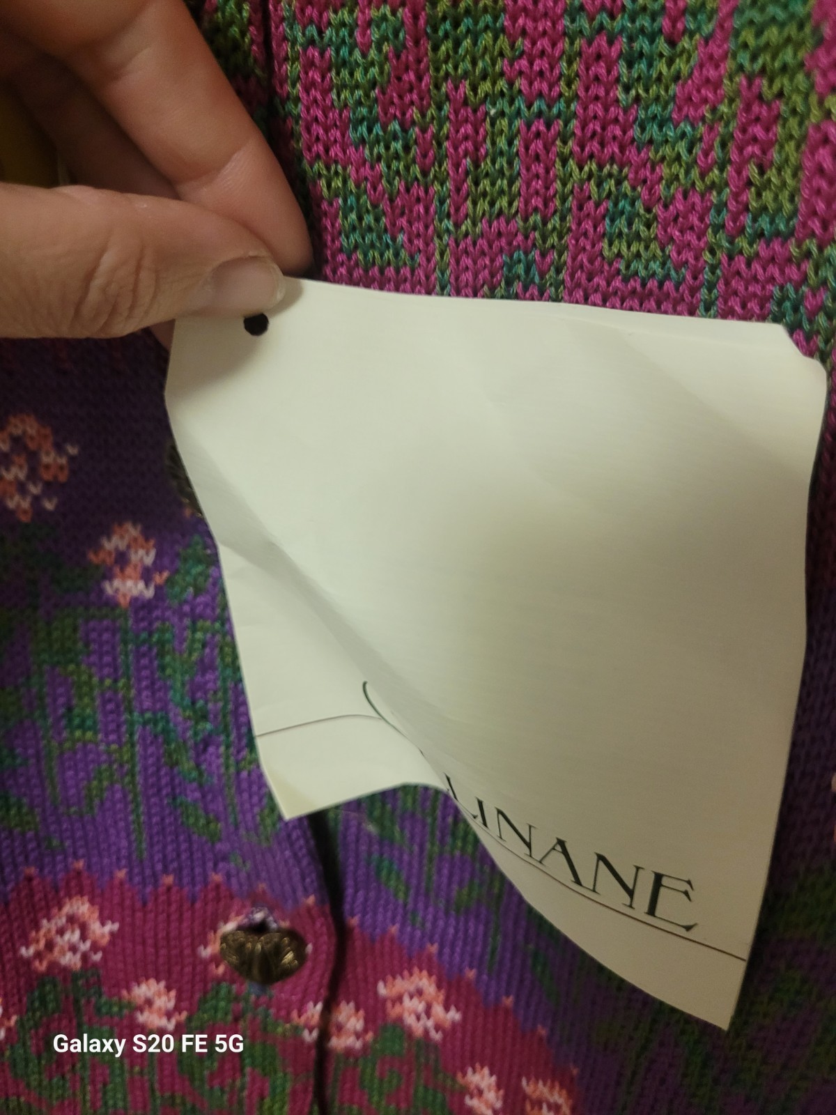 vintage NWT Cottagecore Cullinane 100% Cotton Pink and Purple Floral Cardigan