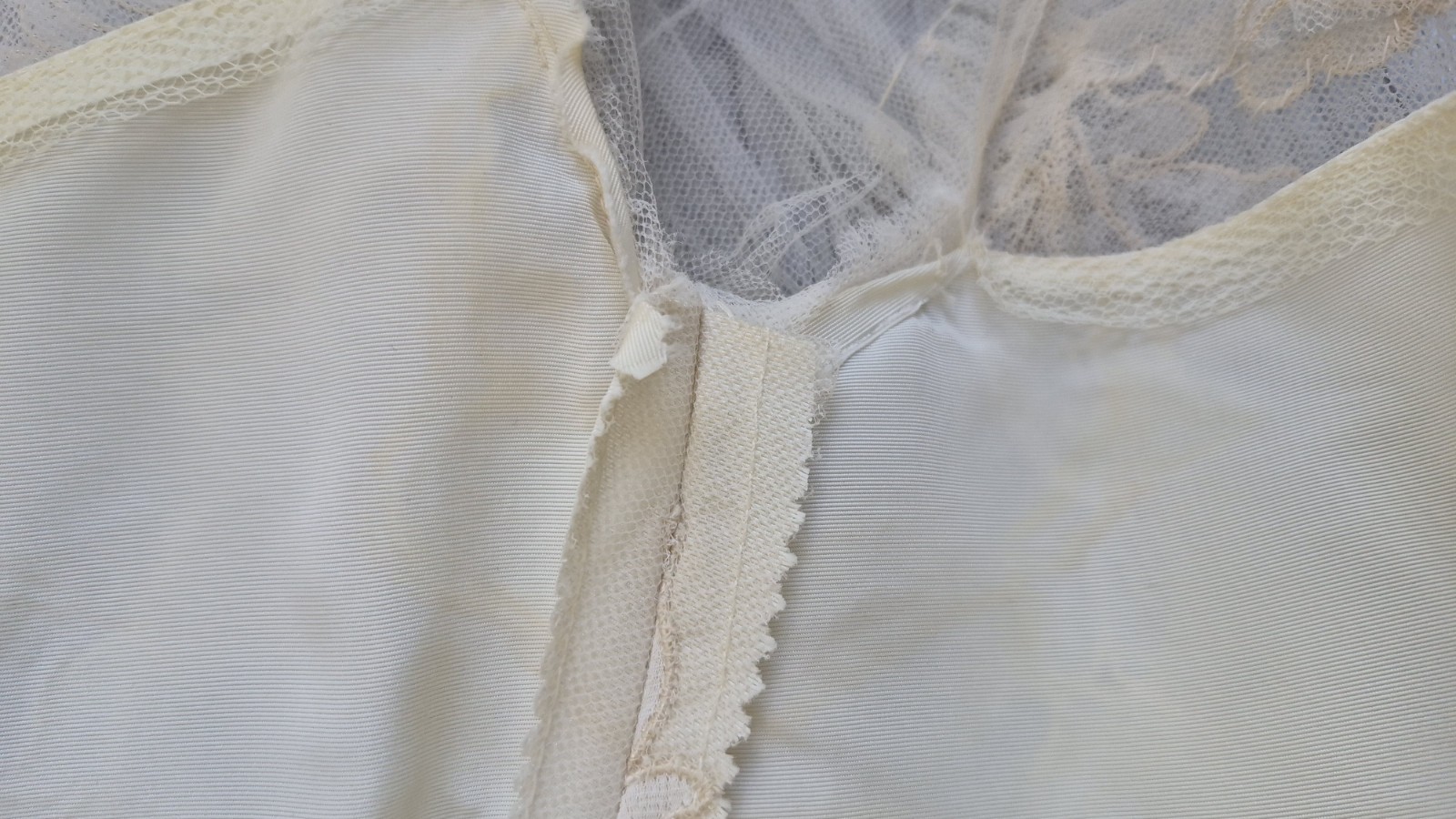 Vintage 1940/50s Ivory Tulle Netting Dress by SMARTWEAR EMMA LANGE – Size XS/S