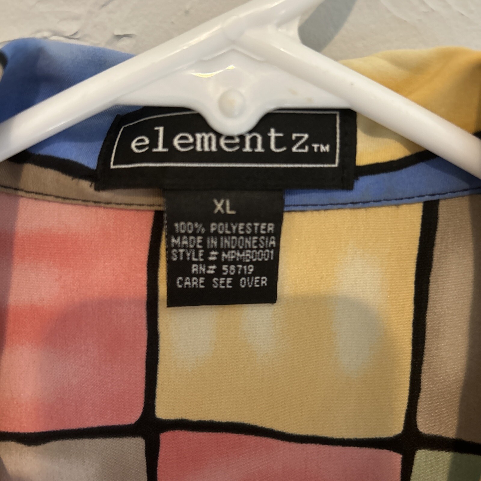 VTG Elementz Multicolor Checkered Button Up Women’s Shirt Sz XL