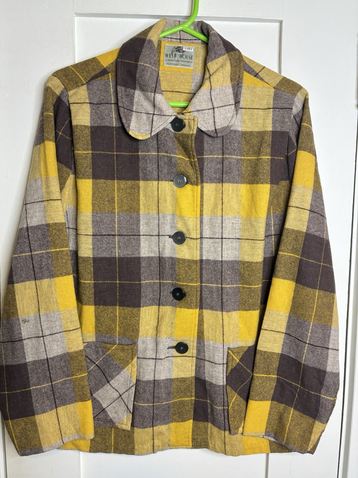 Vintage 1950’s West House Shadow Plaid 49er Jacket Made In USA Women’s Medium