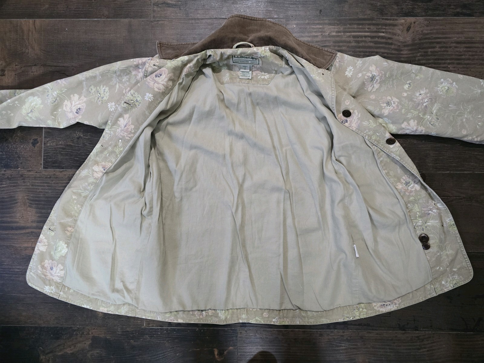 L.L. Bean chore coat jacket handpainted dogs beagles size small 0 AF T7 Carhart