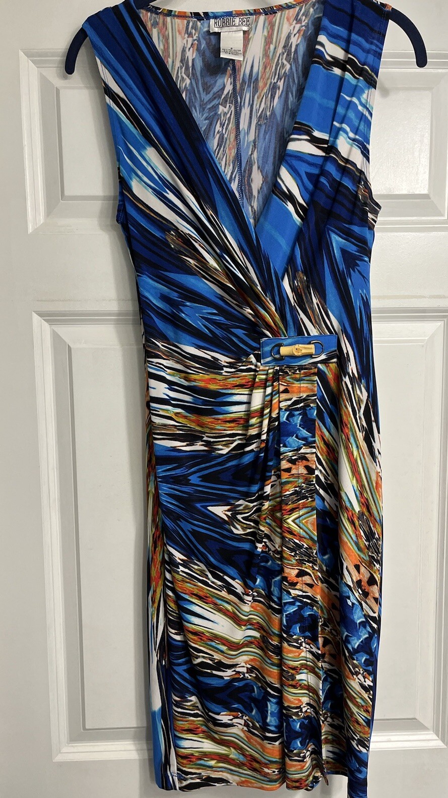 Vtg 90&rsquo;s Art To Wear Splash Dress Robbie Bee Faux Wrap Career Church Small