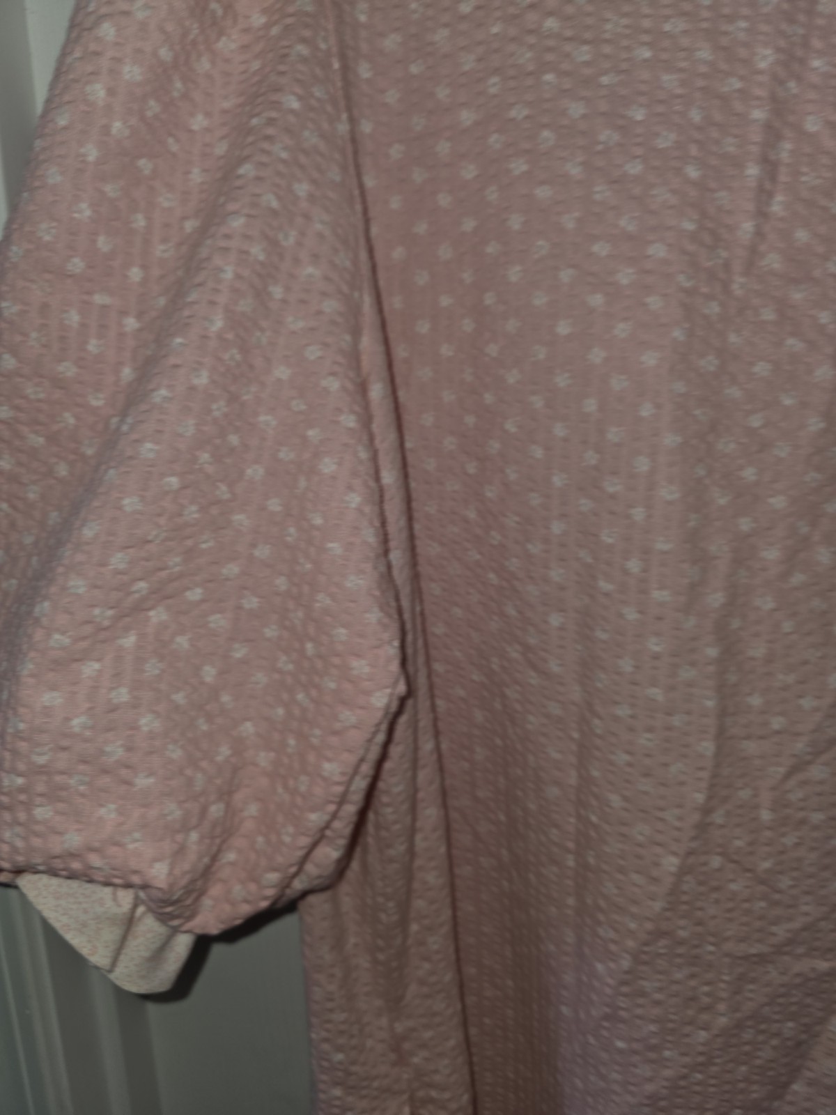 Vintage Miss Elaine Ruffle Pink Floral Nightgown (Medium)