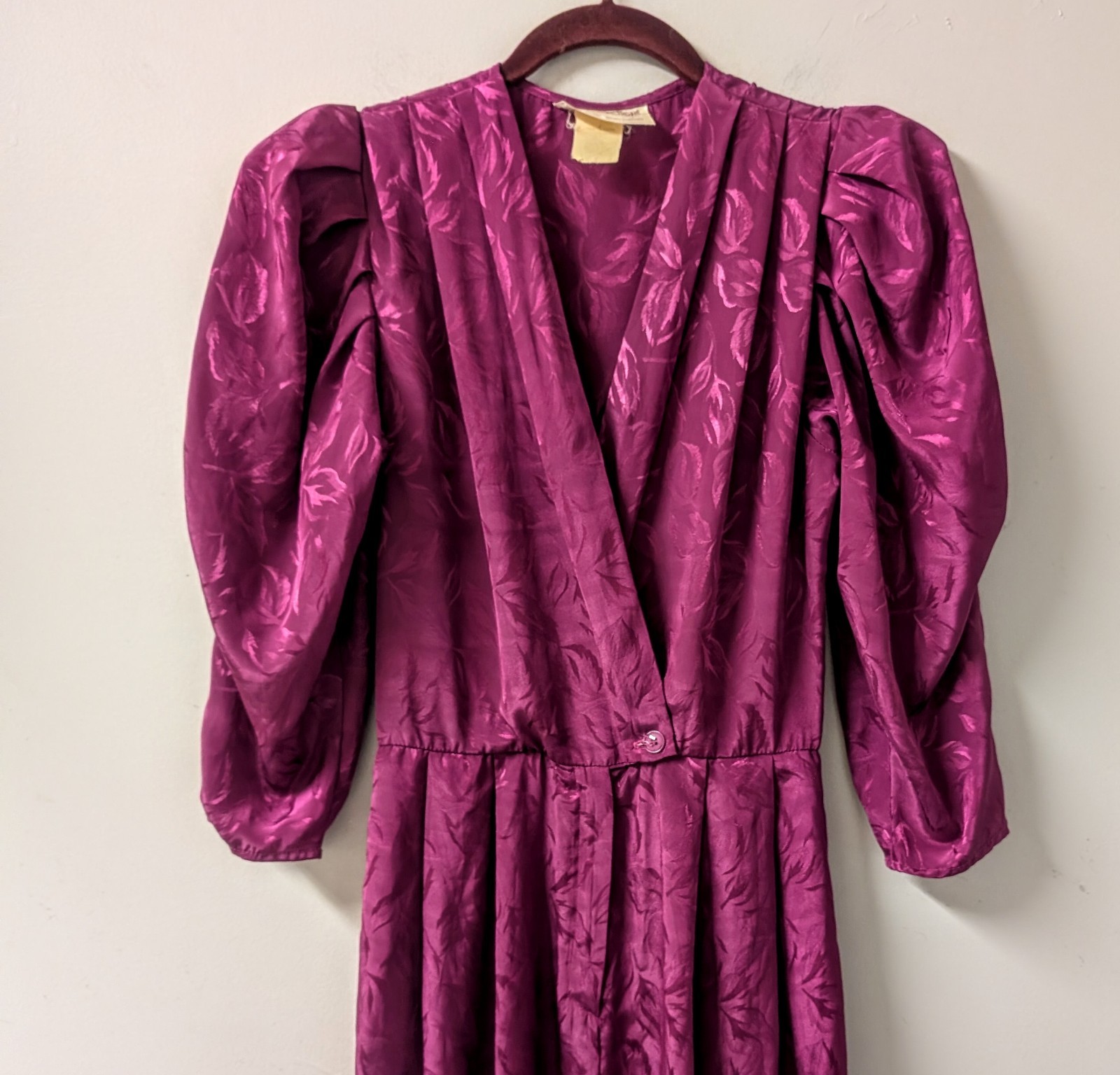Vintage 80s BB Collections Barbara Barbara Fuchsia Jumpsuit Dynasty Glam Power S