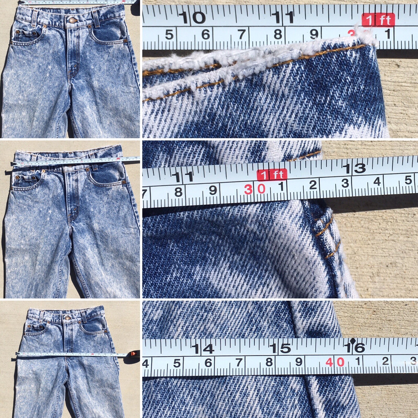 Vintage Levis Acid Wash Jeans 505 High Waist Tapered Leg 25 in Waist 80s 90s