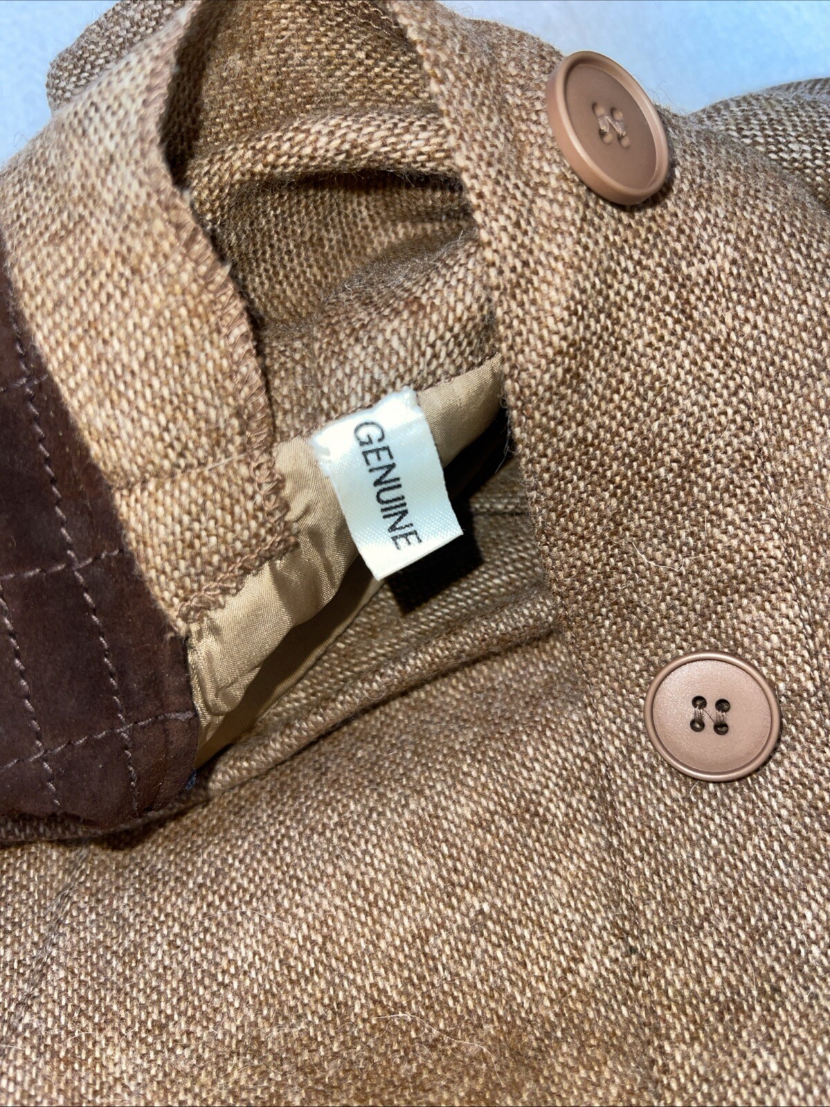 Vintage Authentic Rare Gucci Wool Blend W Suede Leather Dress Small Medium