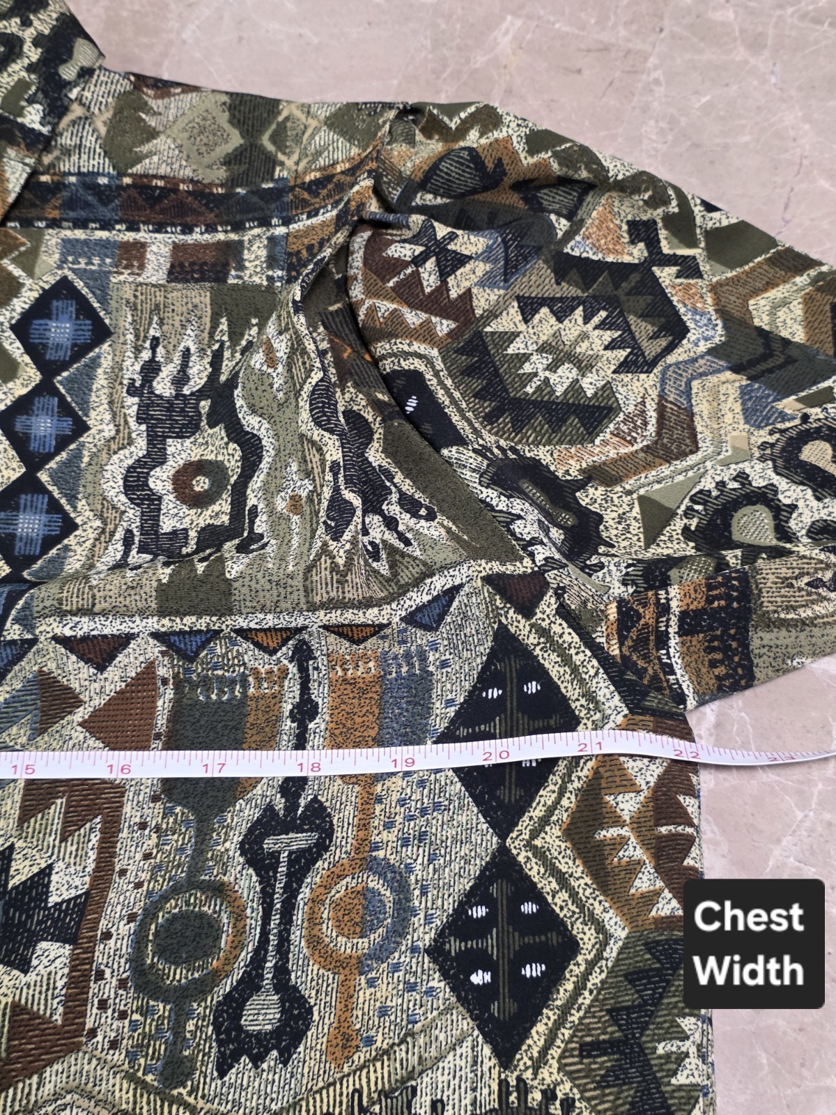90s VTG Florentine Grandmacore Button Up Aztec Tribal