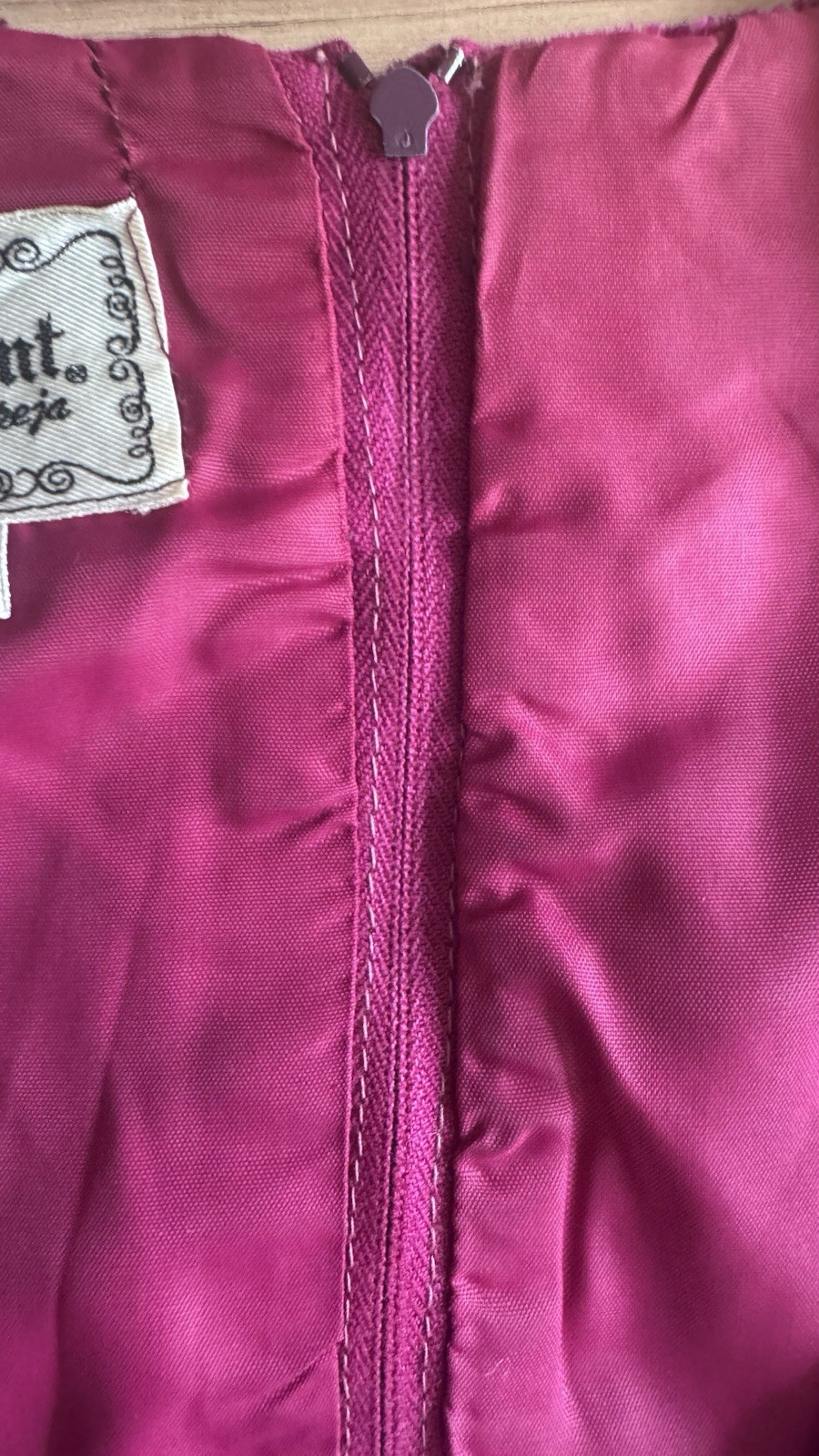 Vtg 1970s Young Innocent Raspberry Velvet Minidress Size 13