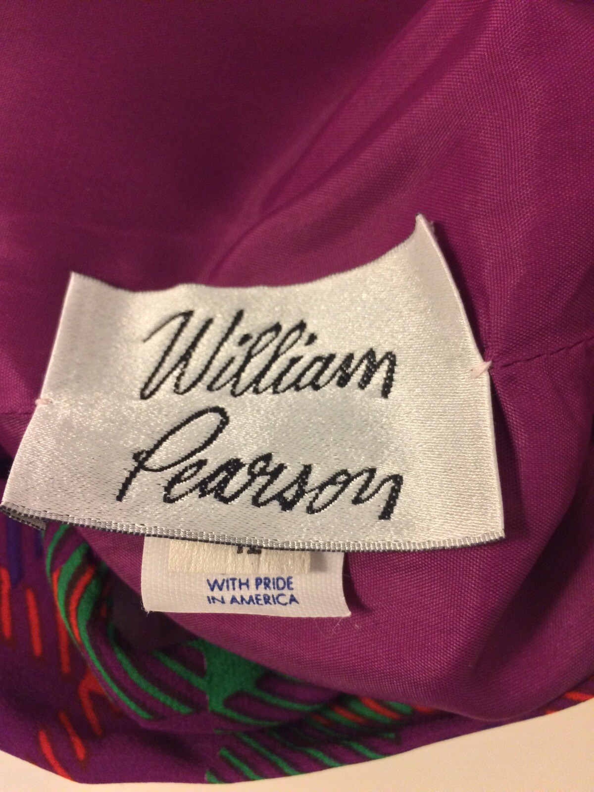 William Pearson Vtg 80s Silk Blouson Dress Pink Plaid 10-12 Secretary Office
