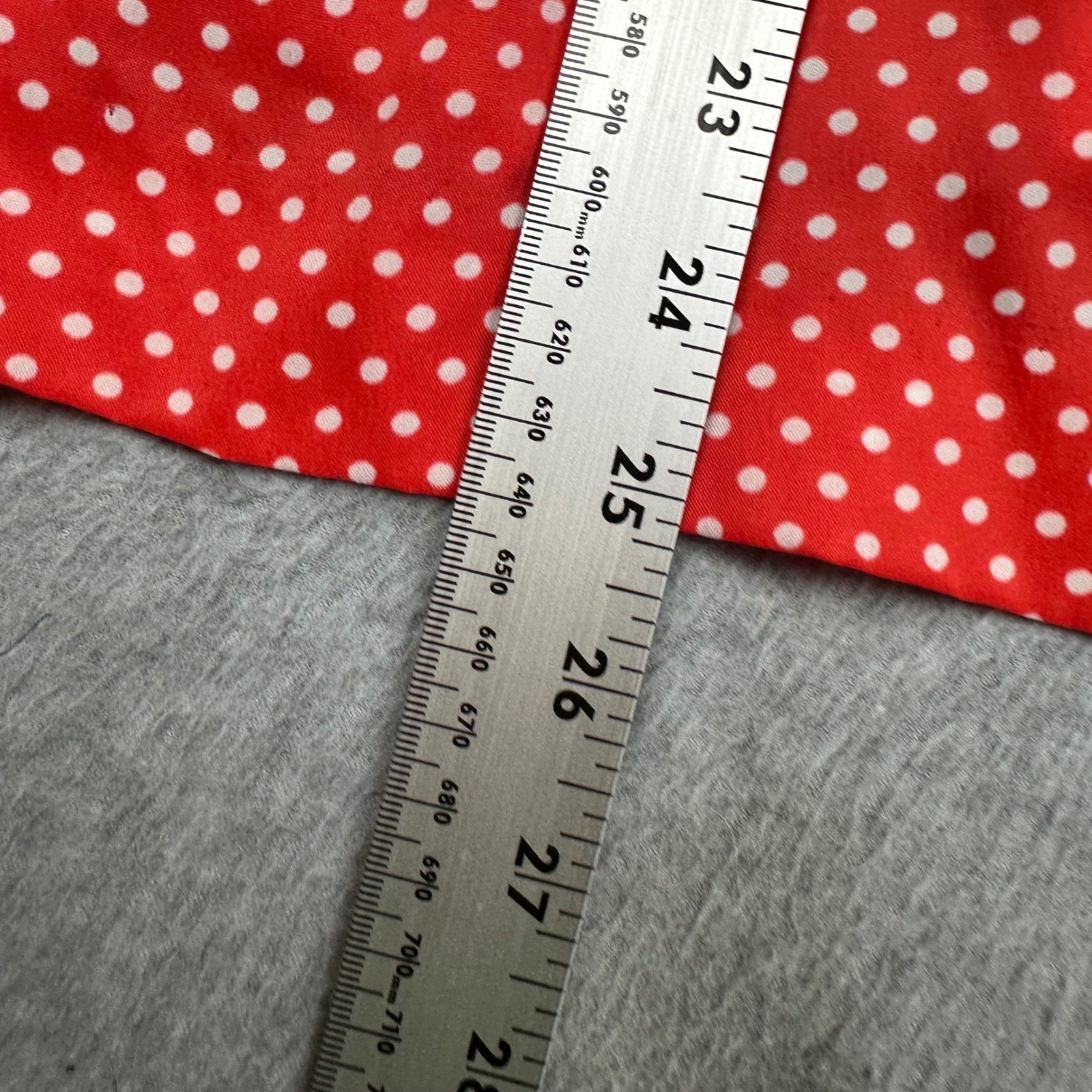 Vtg Judy Bond Red Polka Dot Ruffle Front Blouse Long Sleeve Retro Top Sz 16