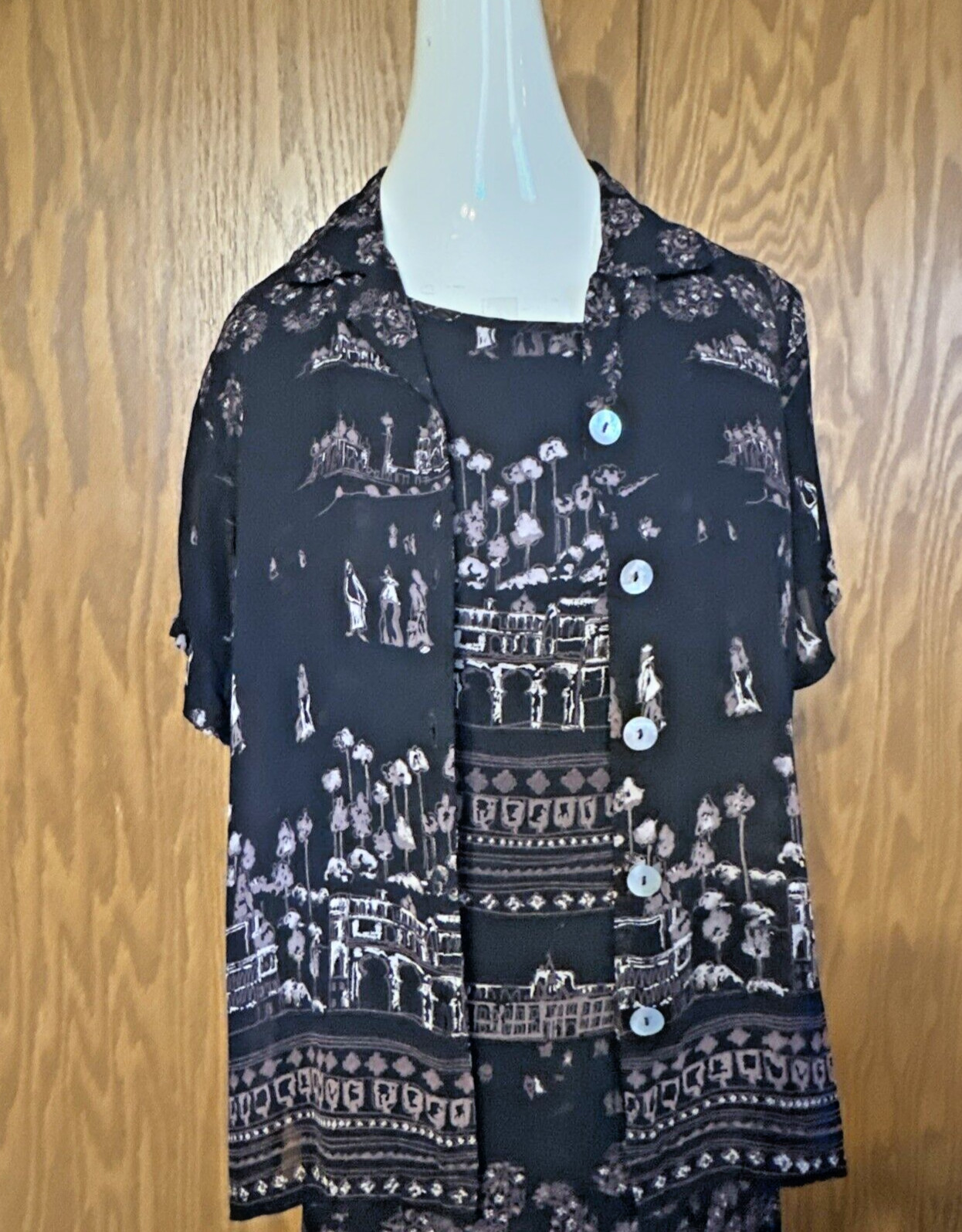 Vintage MELROSE STUDIO Long Jacket Dress Petite Size XL Made in USA