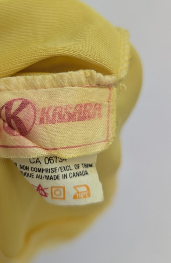 Kasara Vintage Camisole Slip Top Size S Yellow Tank