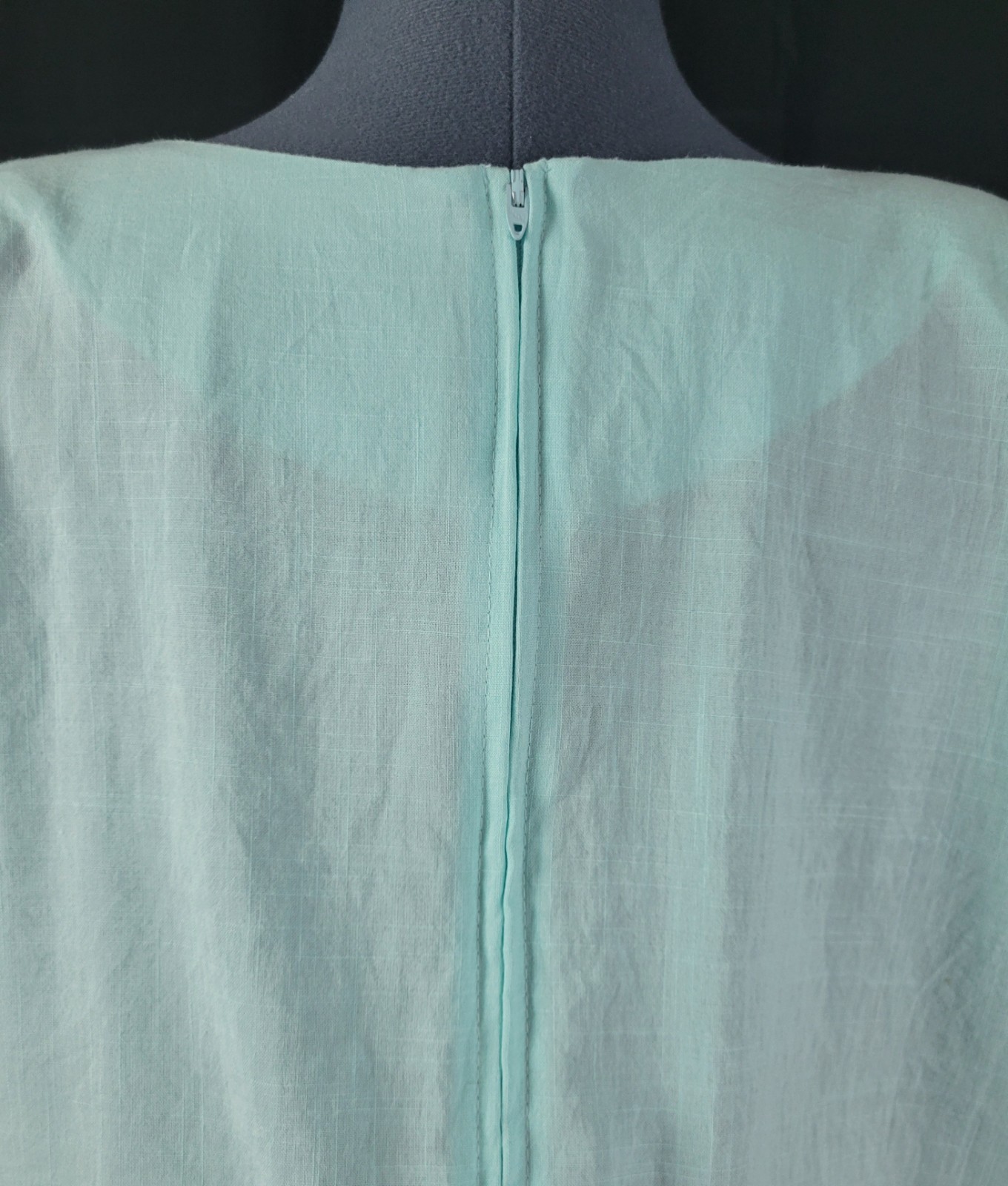 Vintage Stuart Alan Mint Green Blouson Dress w Slim Skirt & Belt Size 18